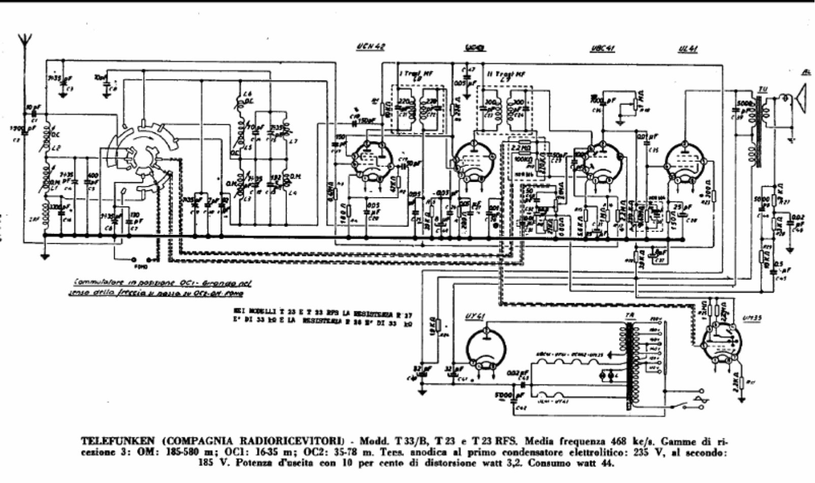 Telefunken T23 Schematic