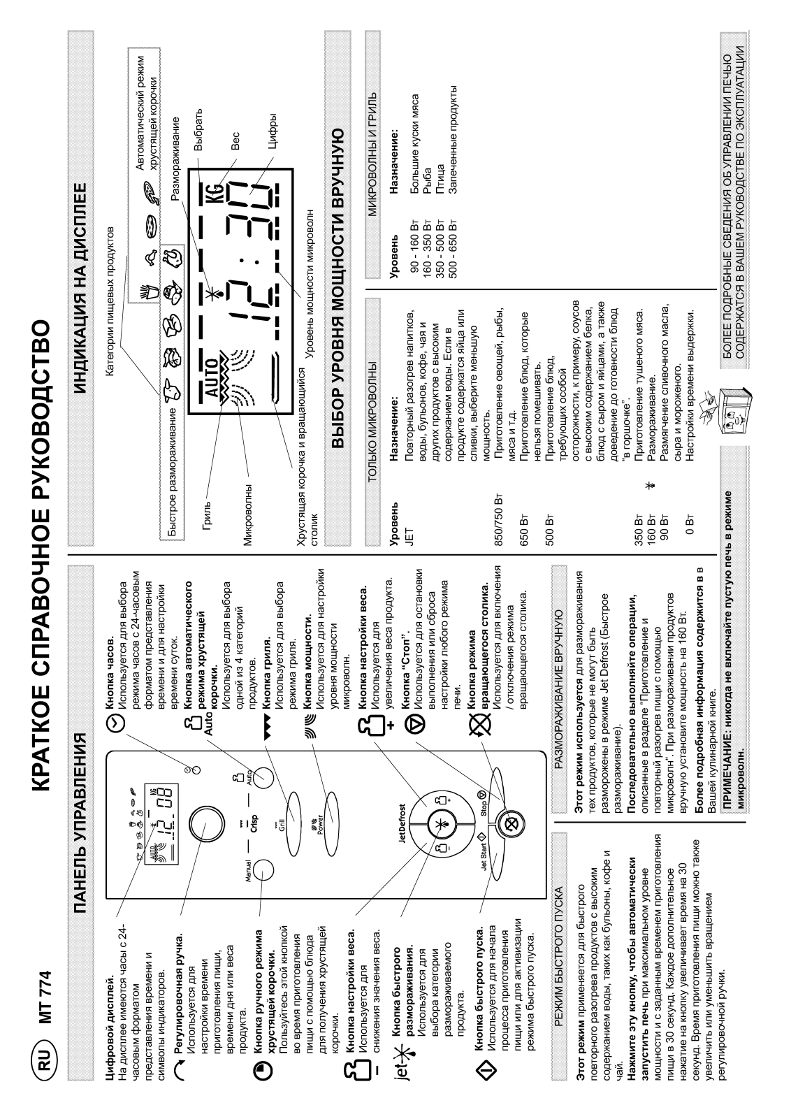 WHIRLPOOL MT 774 User Manual