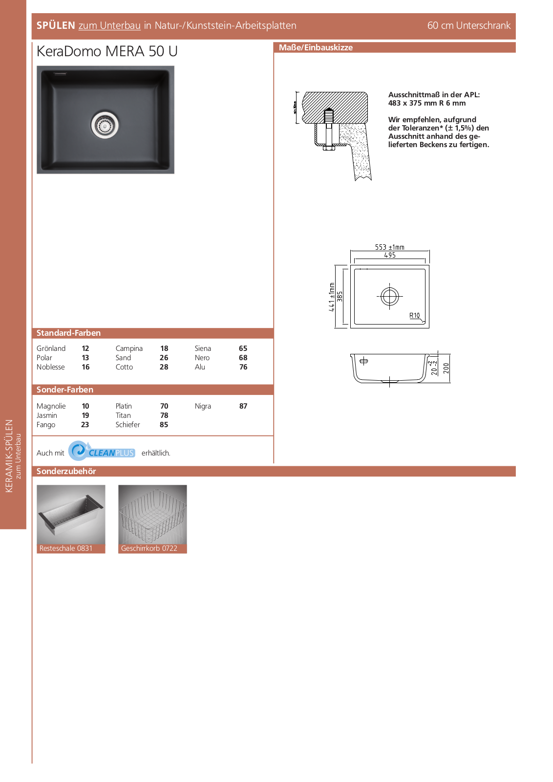 systemceram MERA 50 U Technische details