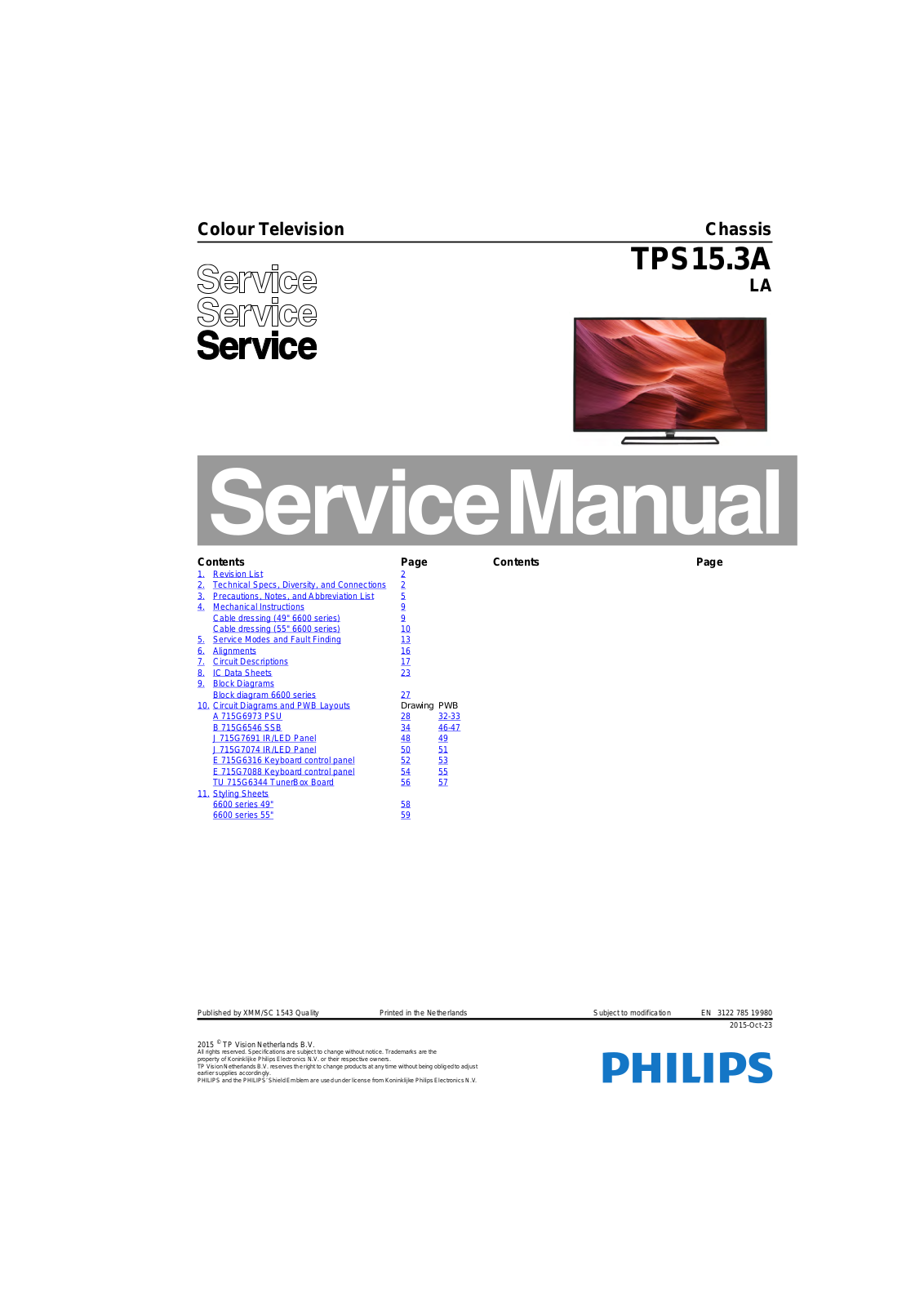 Philips 49PUH6600, 55PUH6600 Schematic