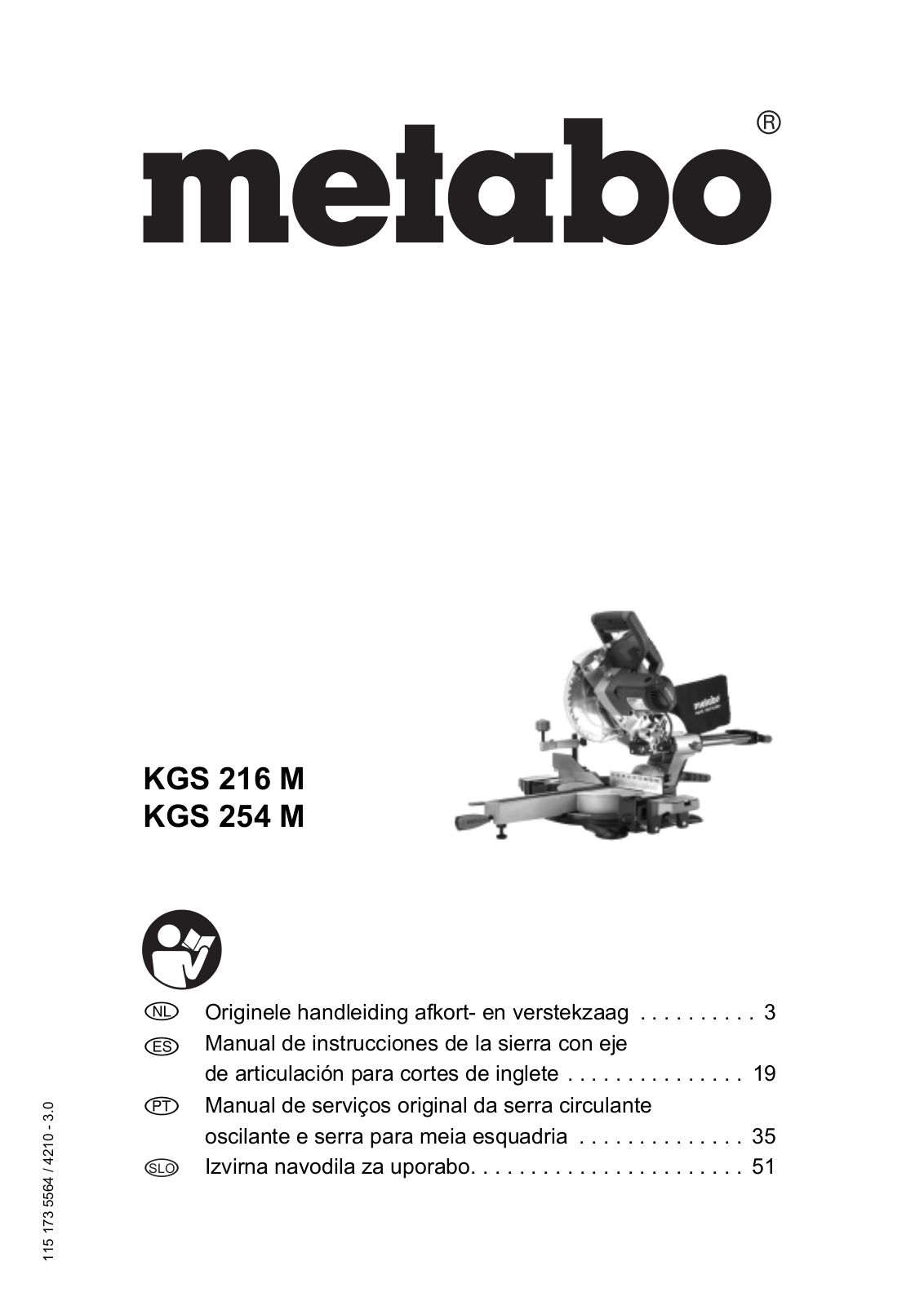 Metabo KGS 216 M, KGS 254 M User guide