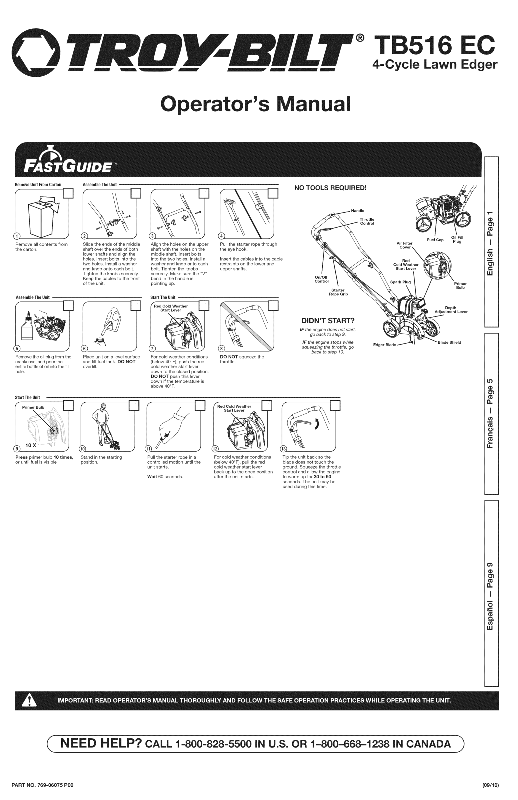 Troybilt 25A-516-966 Owner’s Manual