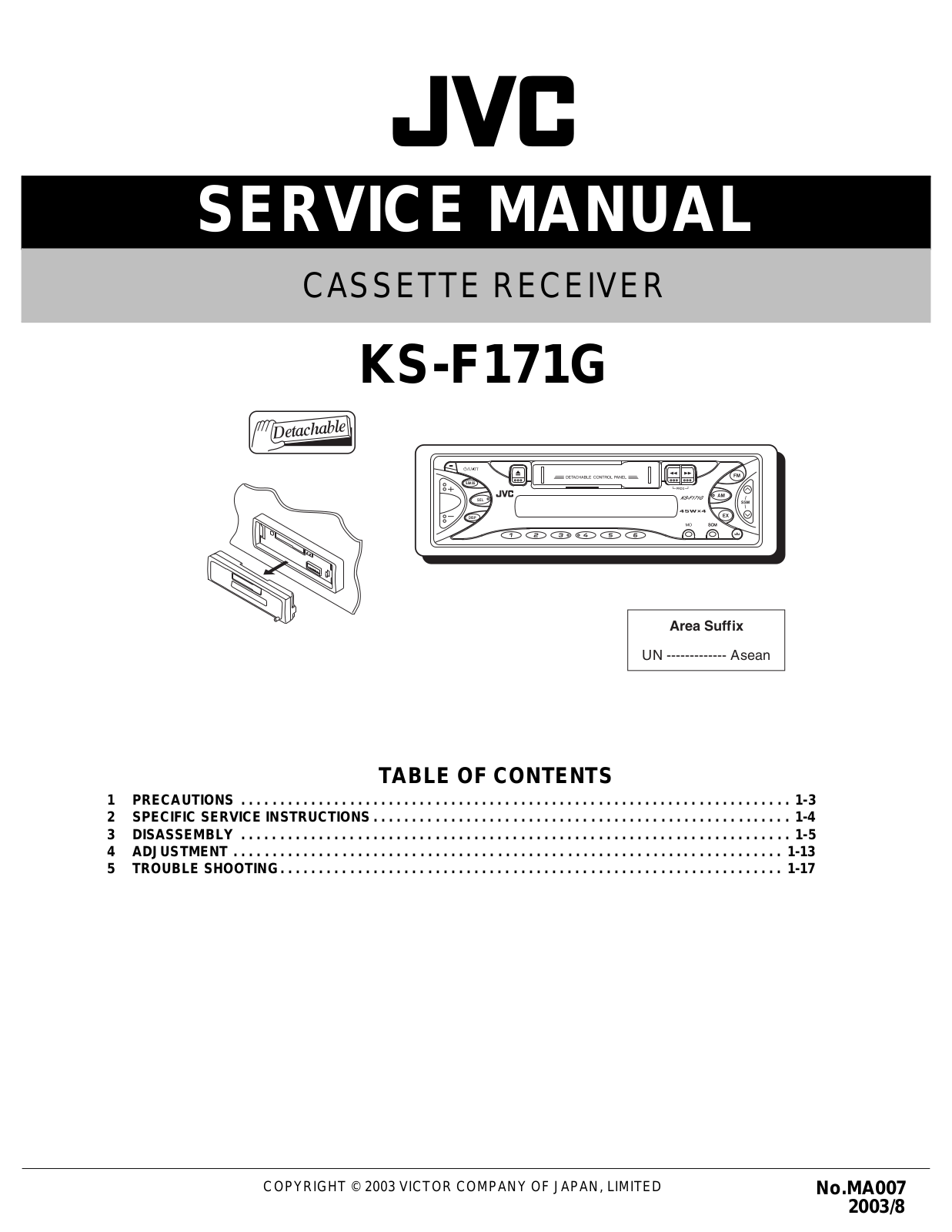 Jvc KS-F171-G Service Manual