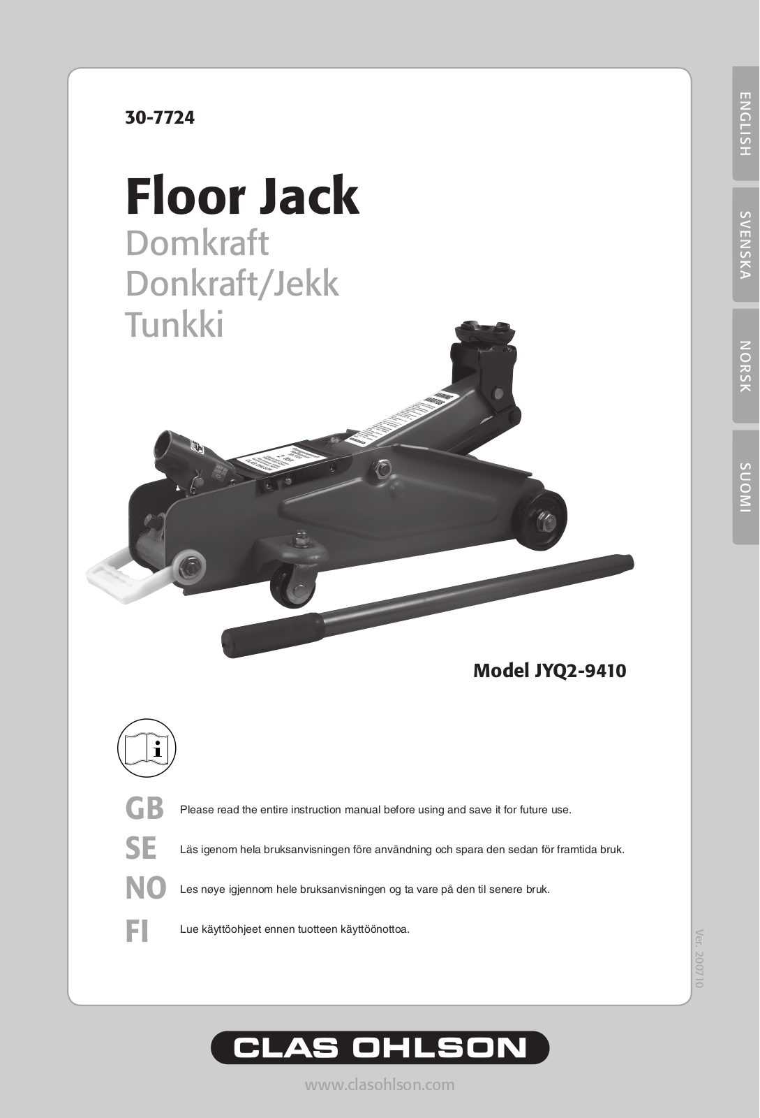 Clas Ohlson JYQ2-9410 Instruction Manual