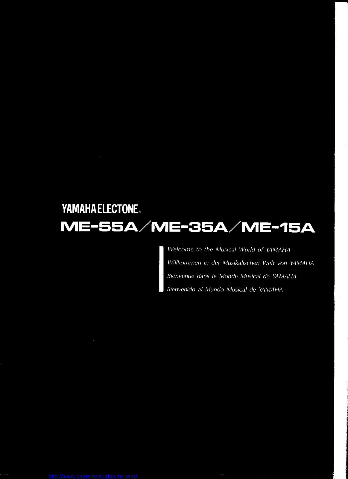 Yamaha Audio ME-55A, ME-35A, ME-15A User Manual