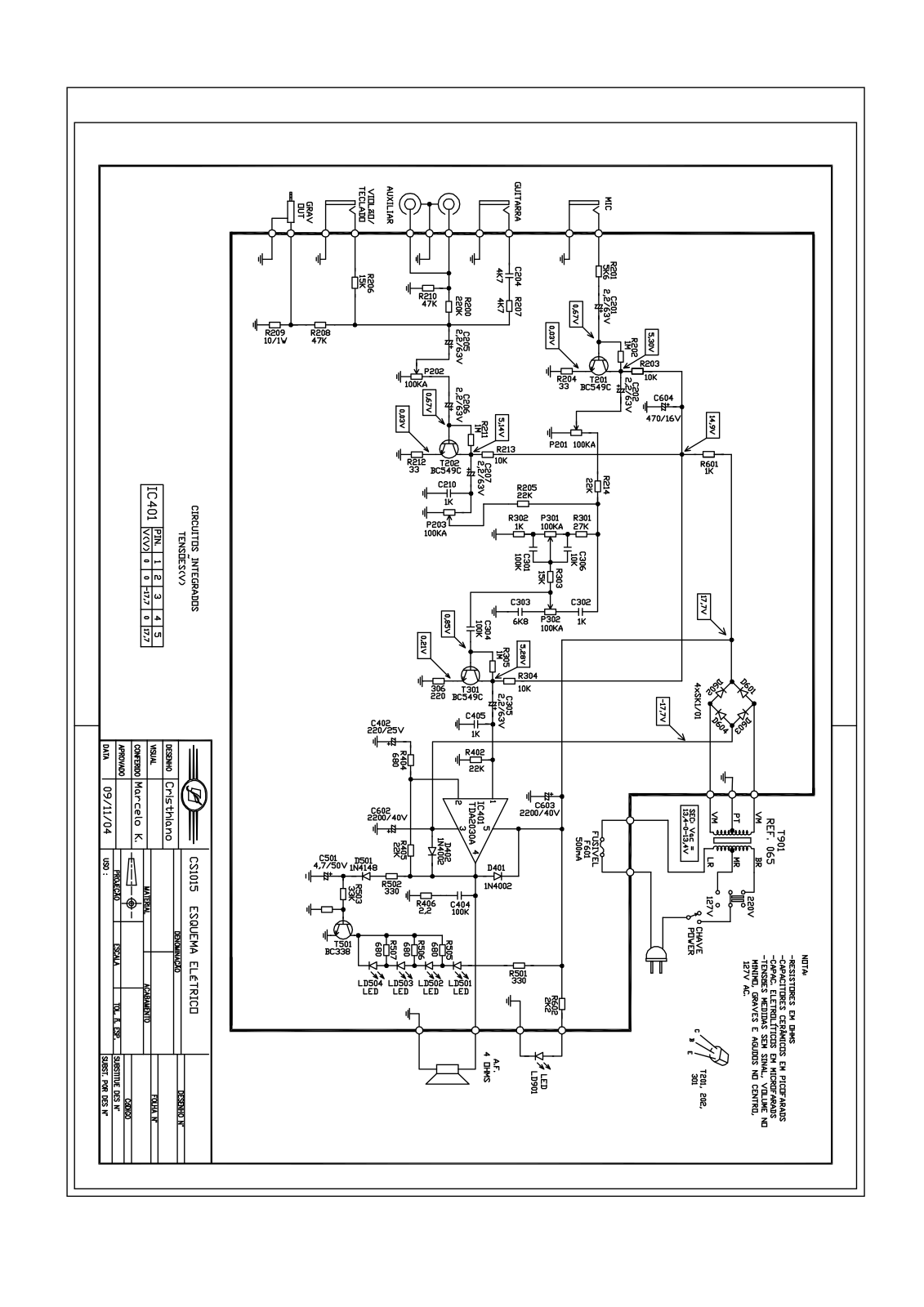 FRAHM CS1015 Schematic