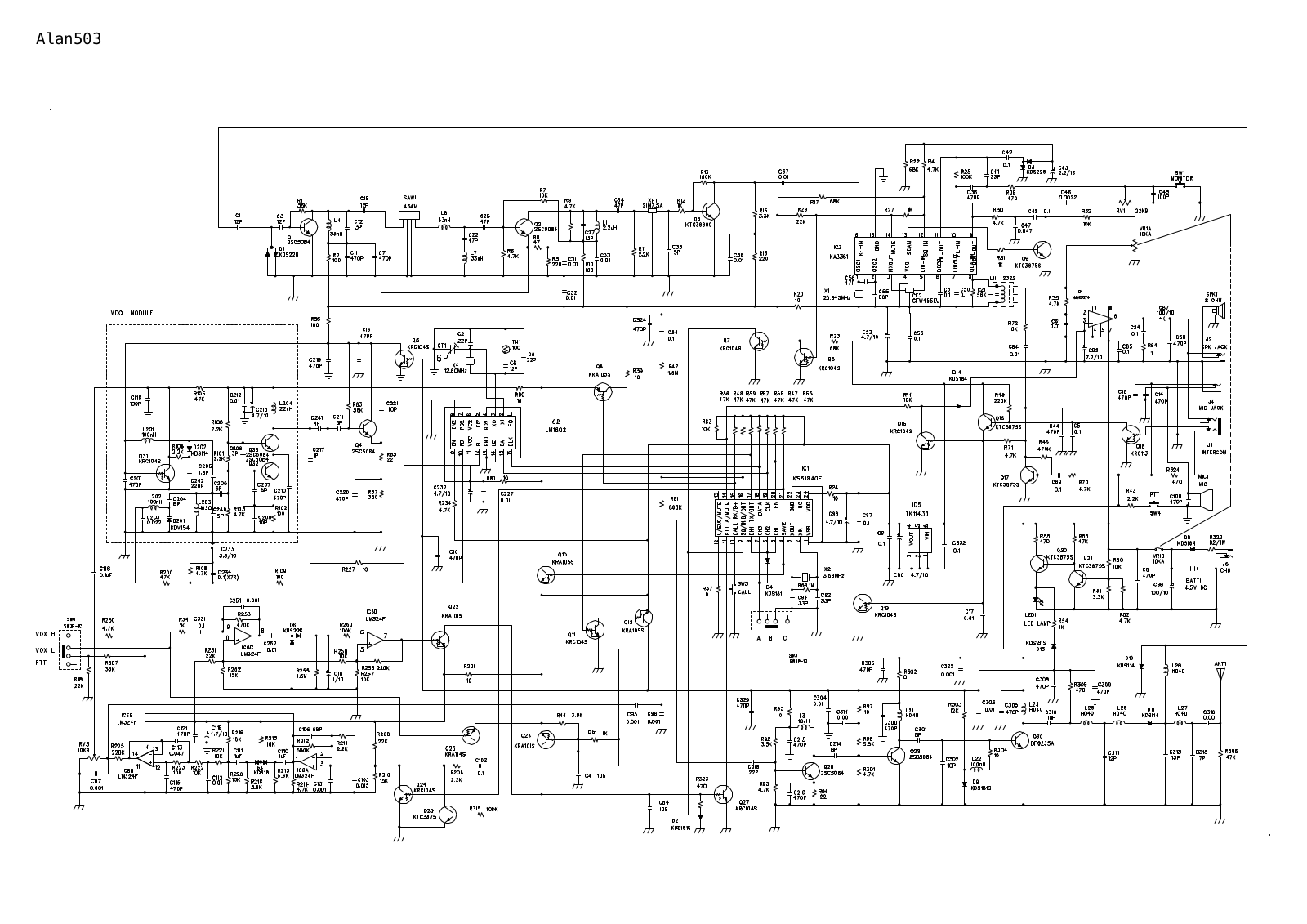 Midland Alan503 Schematic