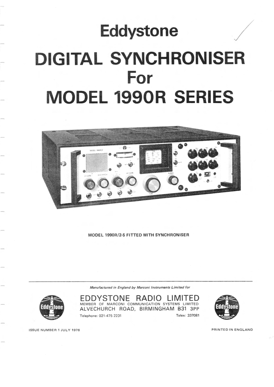 Eddystone 1990R User Manual