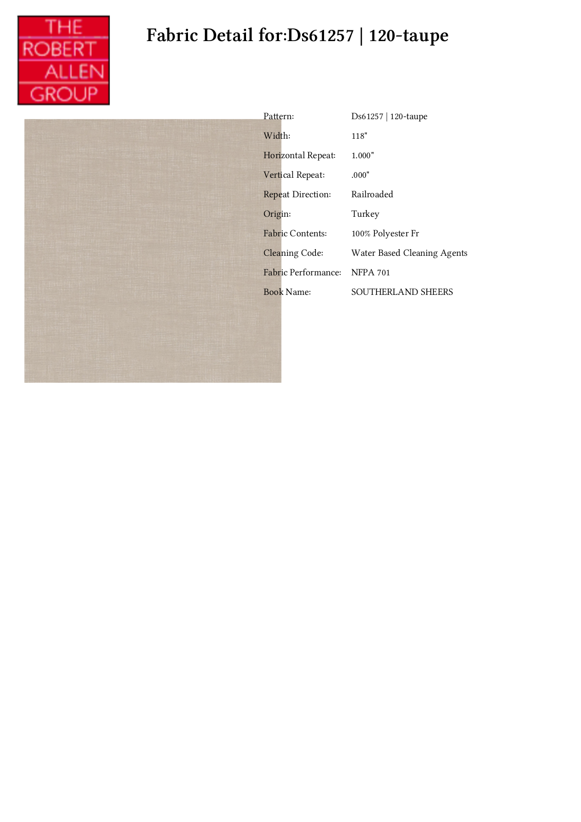 Duralee CRAL7131 Specifications - ManualMachine.com