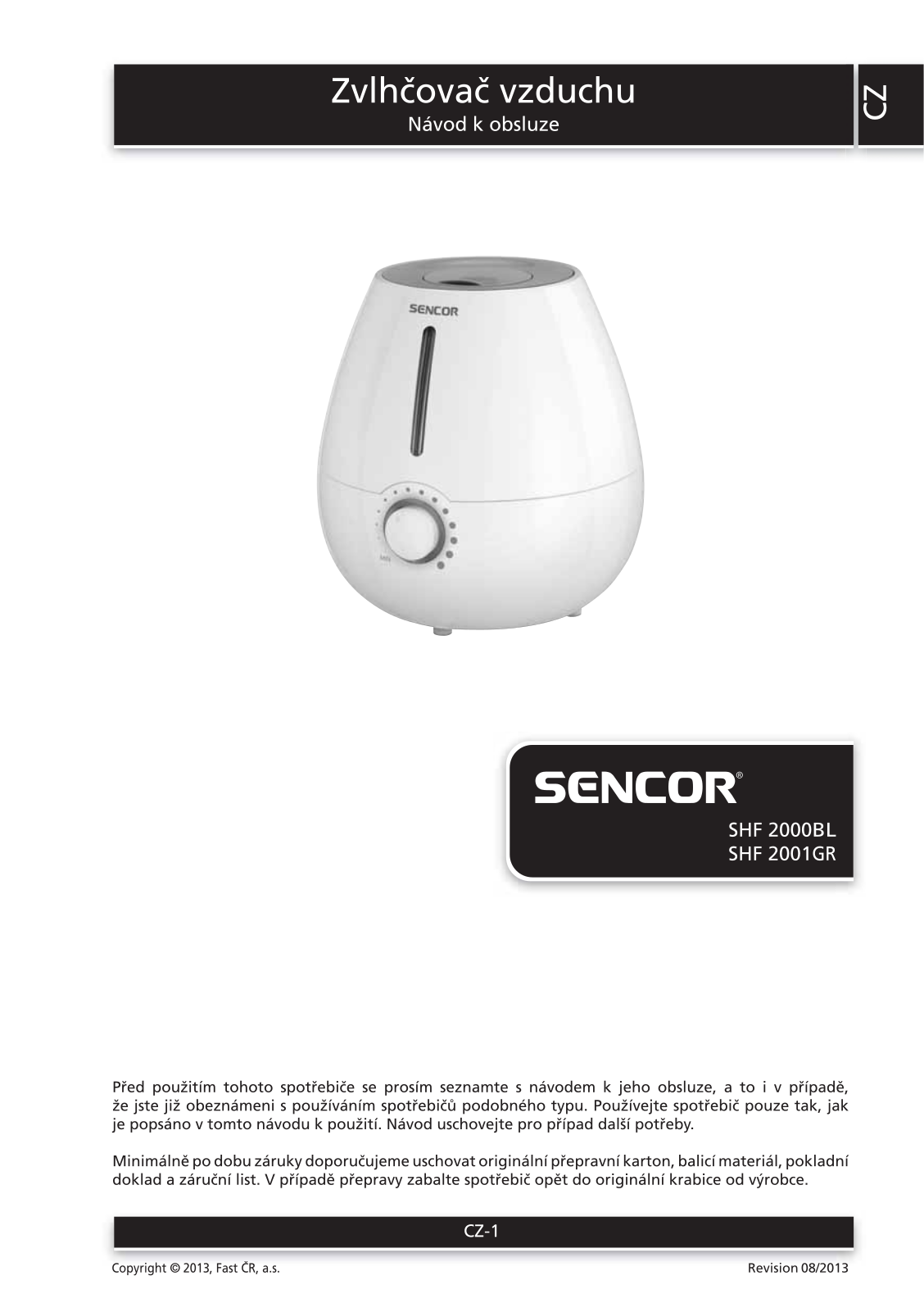 Sencor SHF 2001GR, SHF 2000BL User Manual