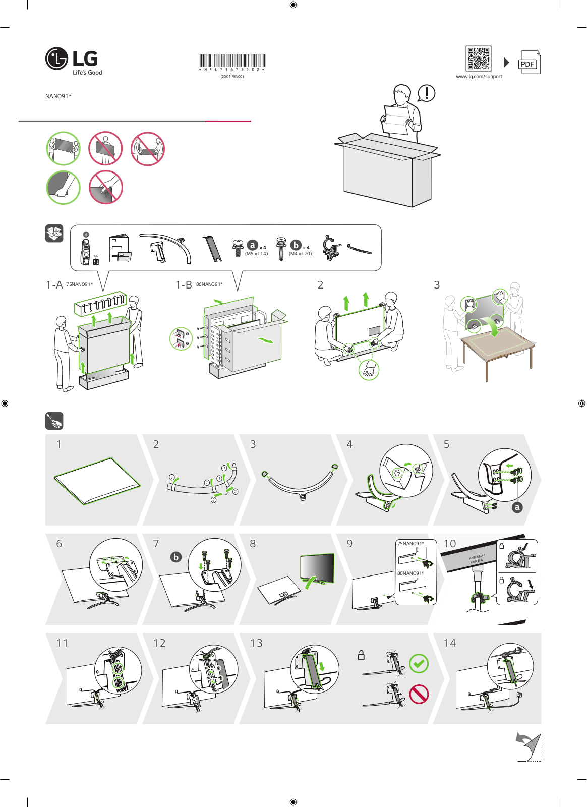 LG 75NANO913NA, 86NANO913NA, 75NANO916NA, 86NANO916NA QUICK SETUP GUIDE