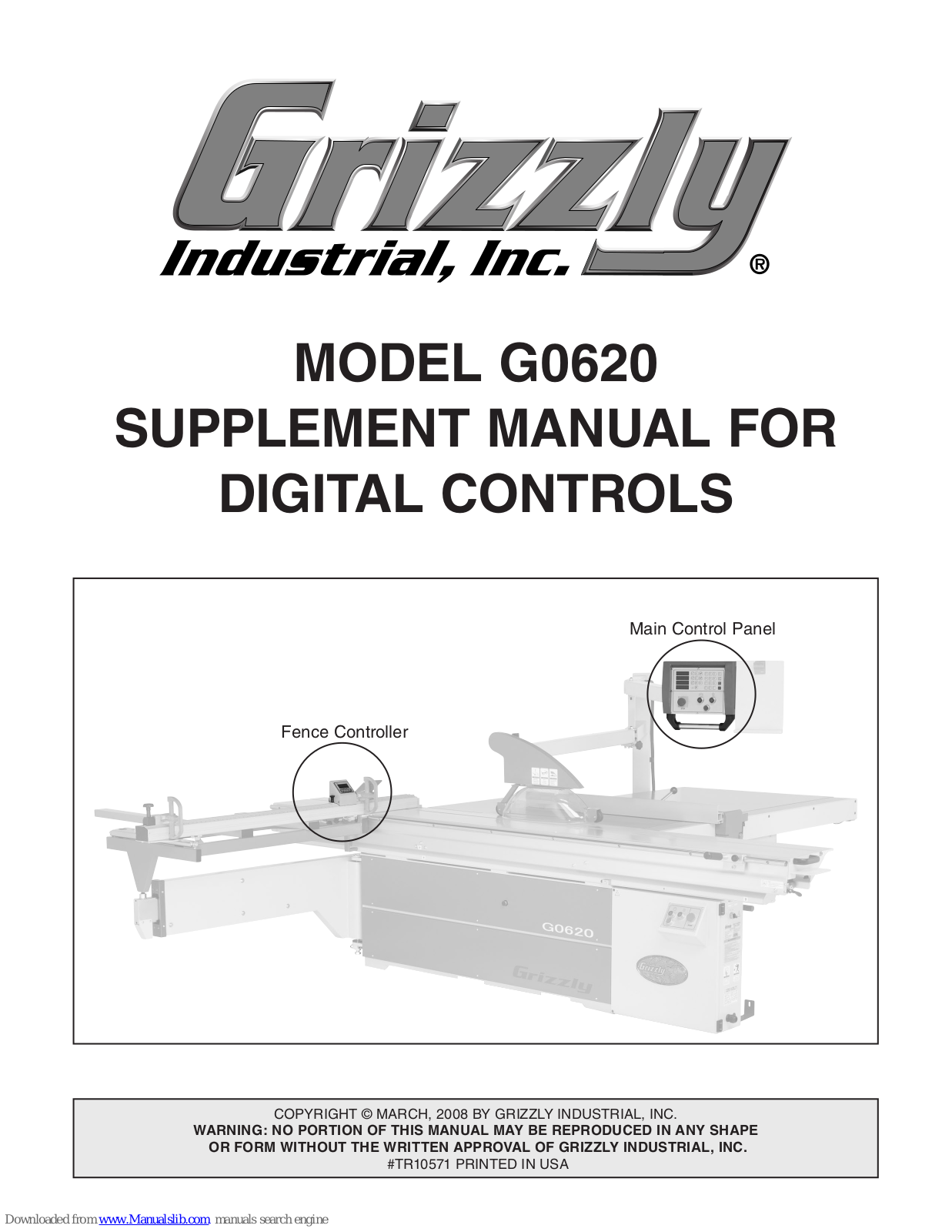 Grizzly G0620 Supplement Manual