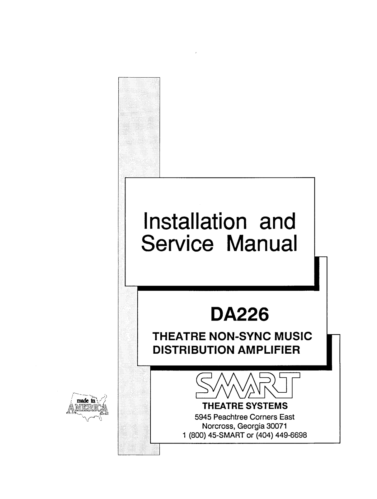 Smart DA226 INSTALLATION Manual