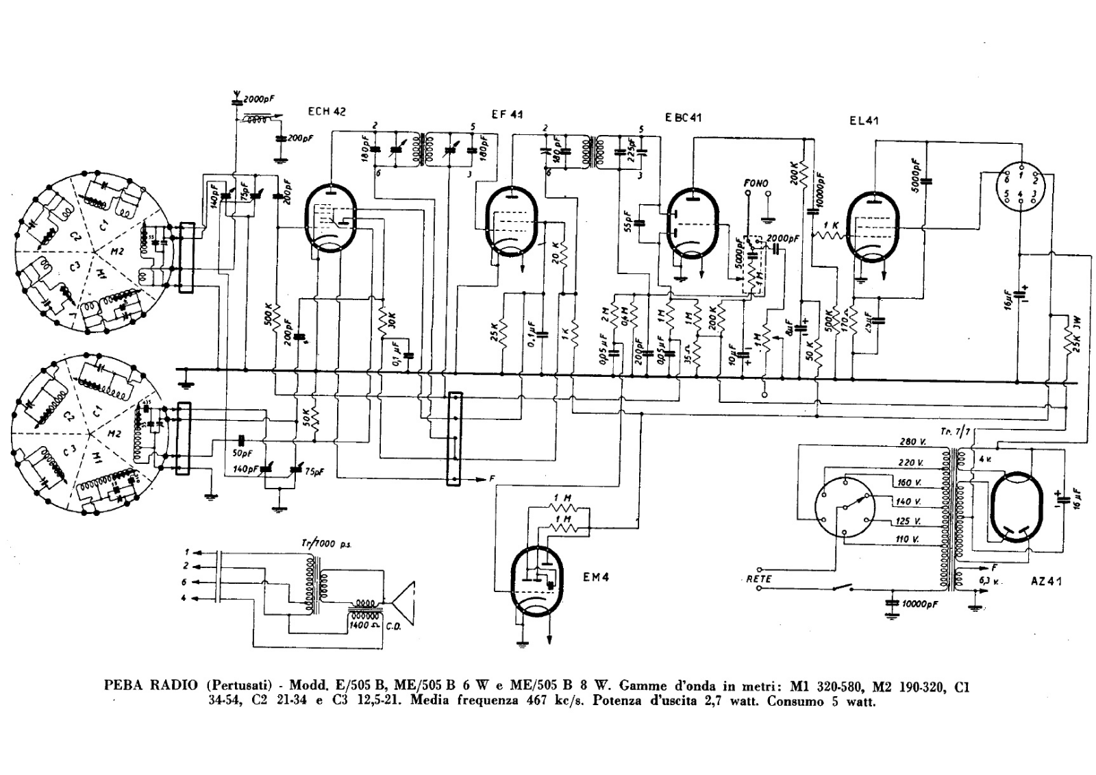 PEBA e 505b, me 505b 6w, me 505b 8w schematic - ManualMachine.com