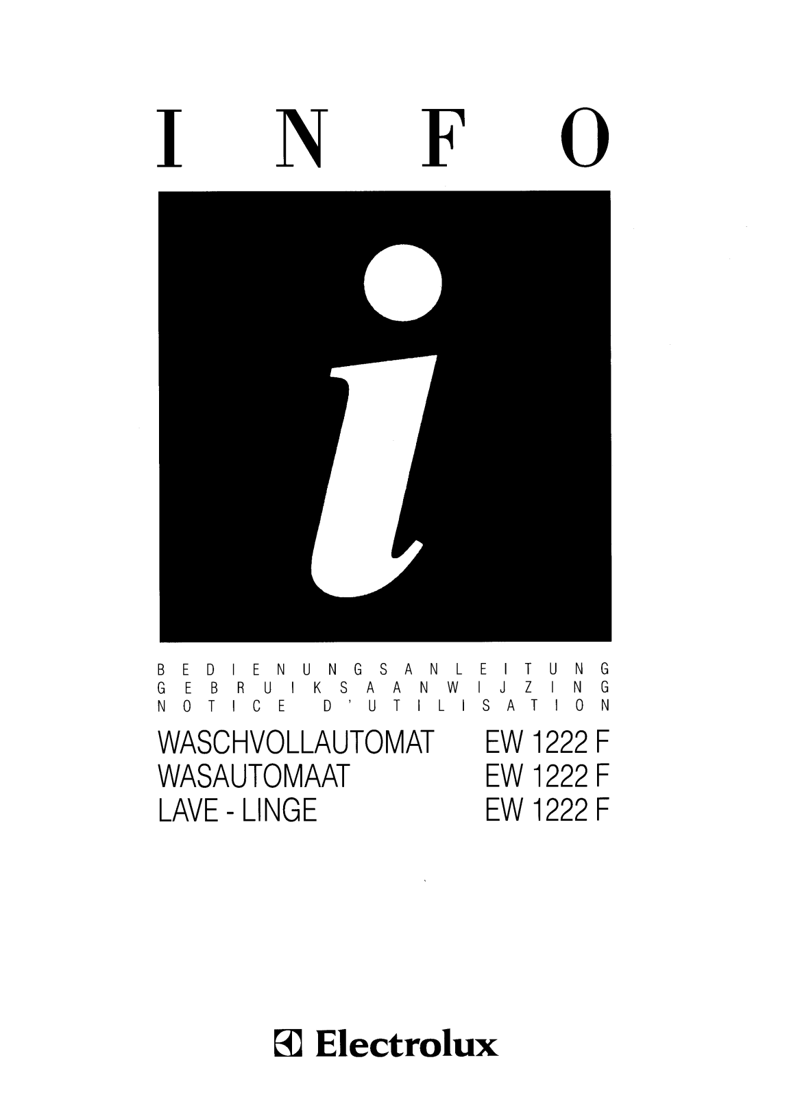 electrolux EW1222F User Manual