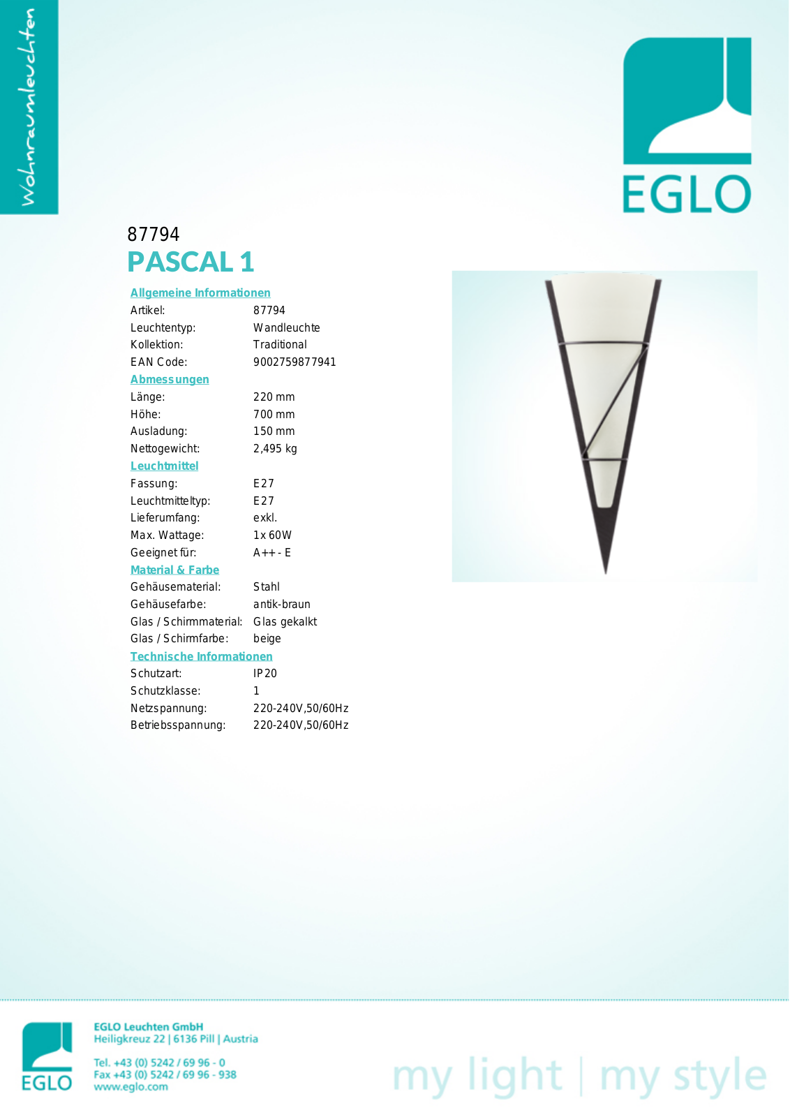 Eglo 87794 Service Manual