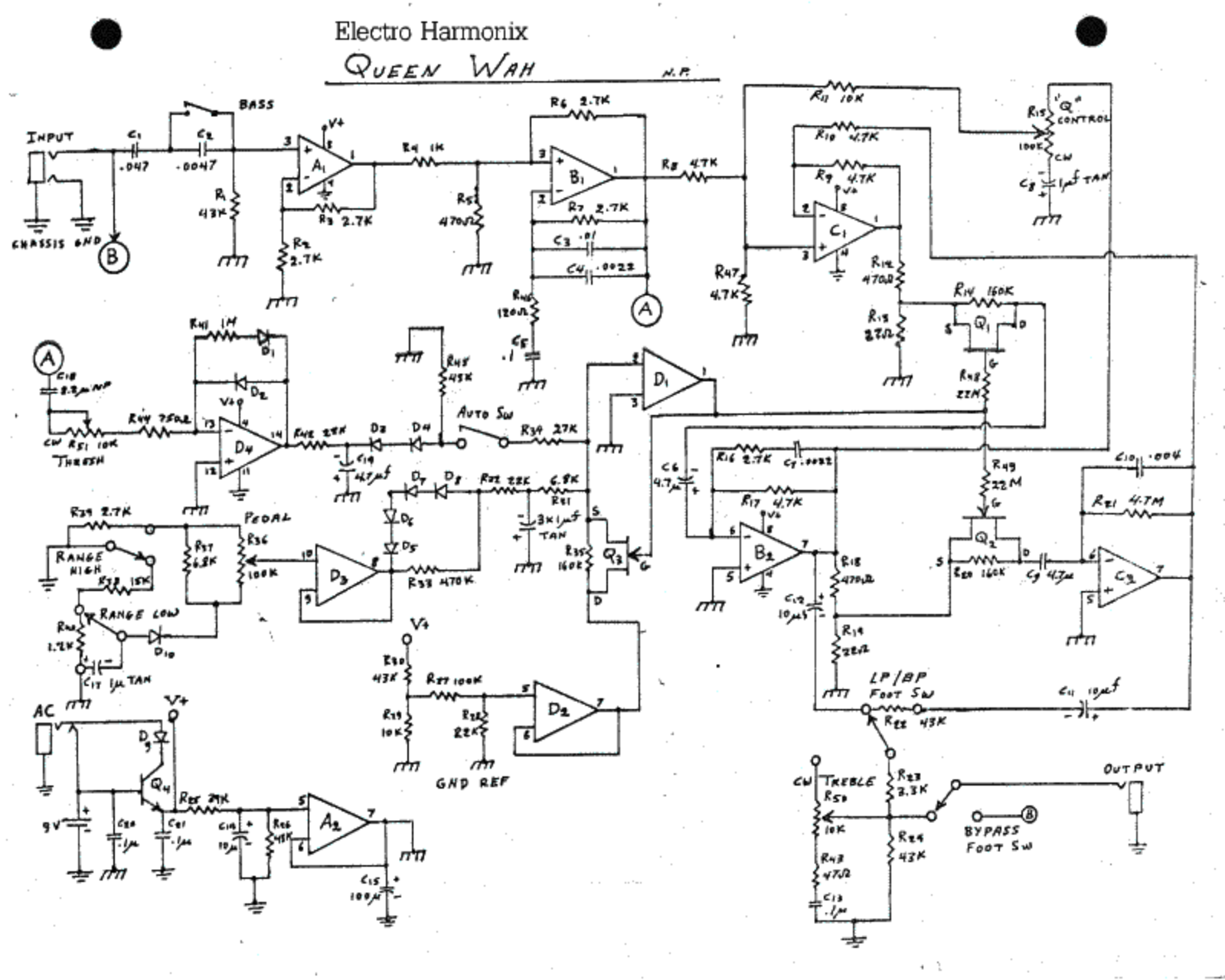 Electro Harmonix queenwah schematic