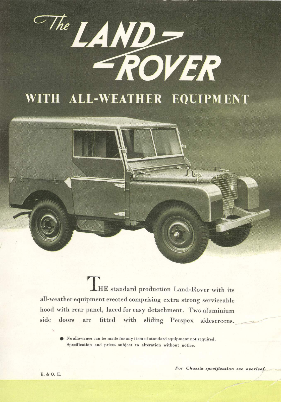 Land Rover I 1951 User Manual