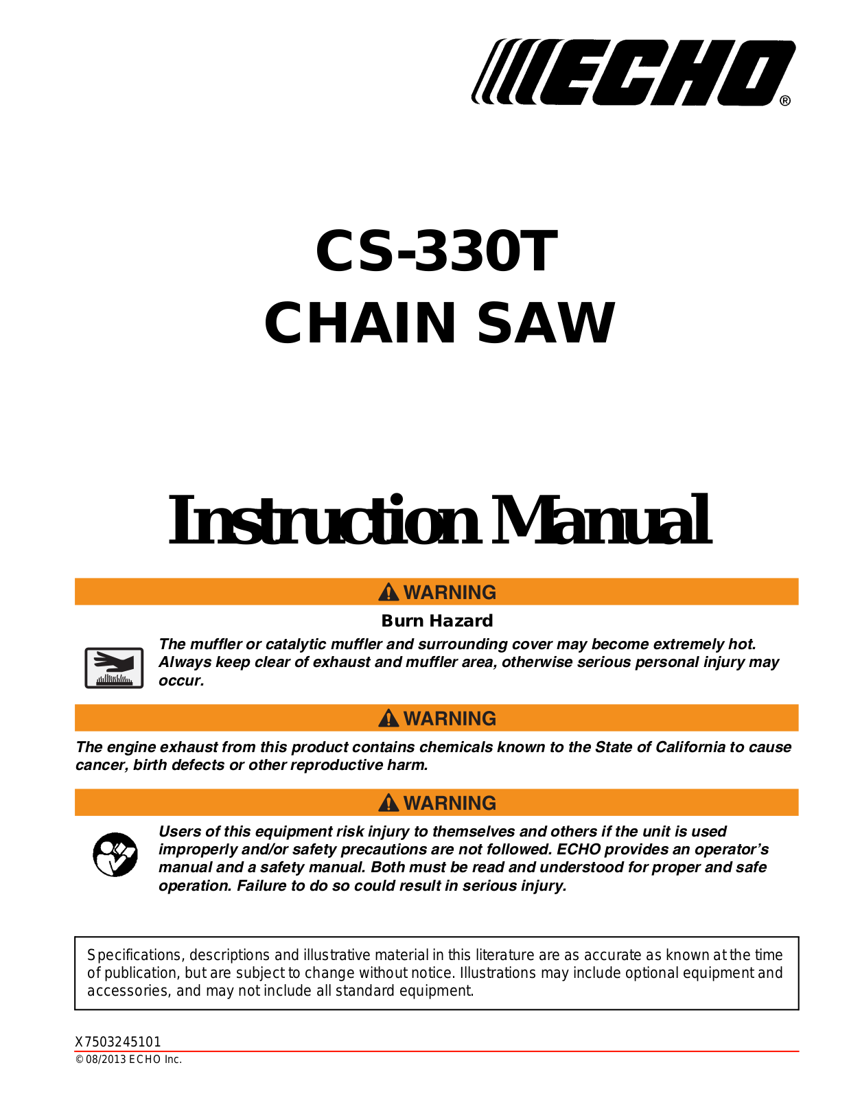 Echo CS-330T User Manual