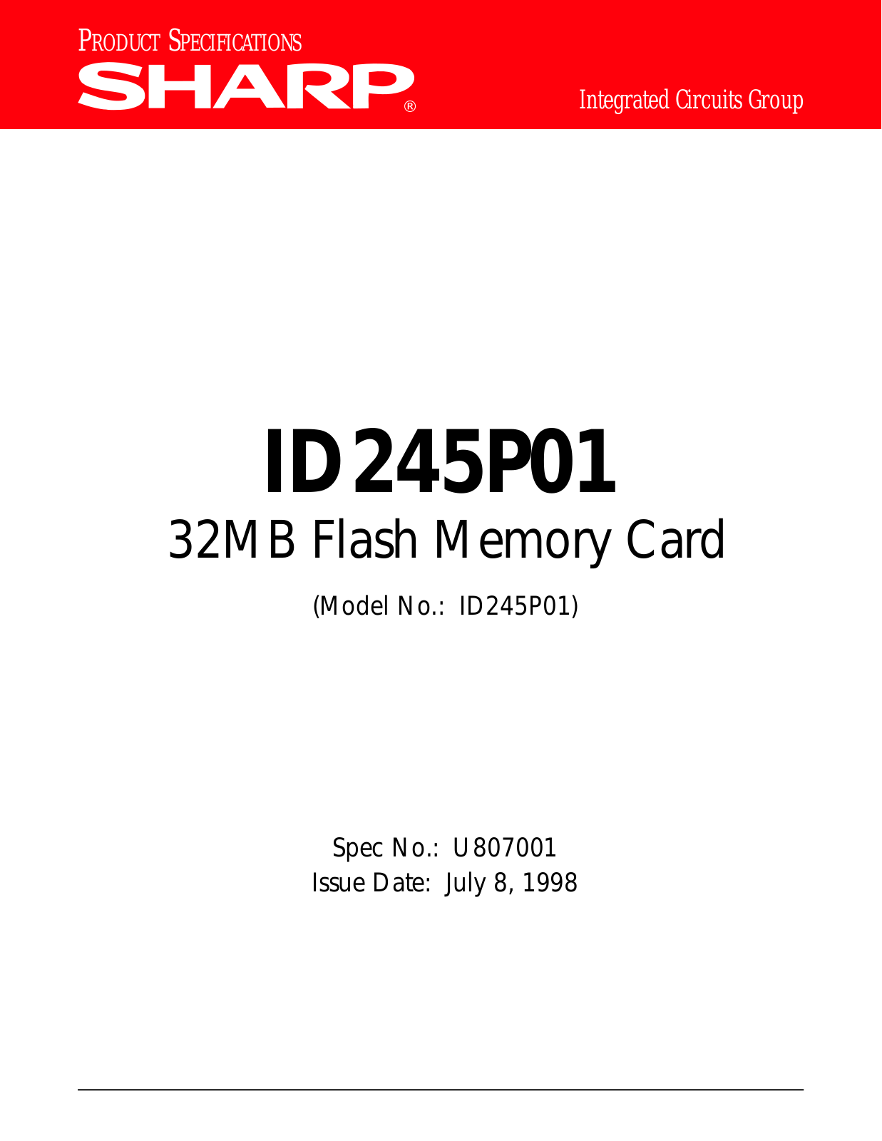 Sharp ID245P01 Datasheet