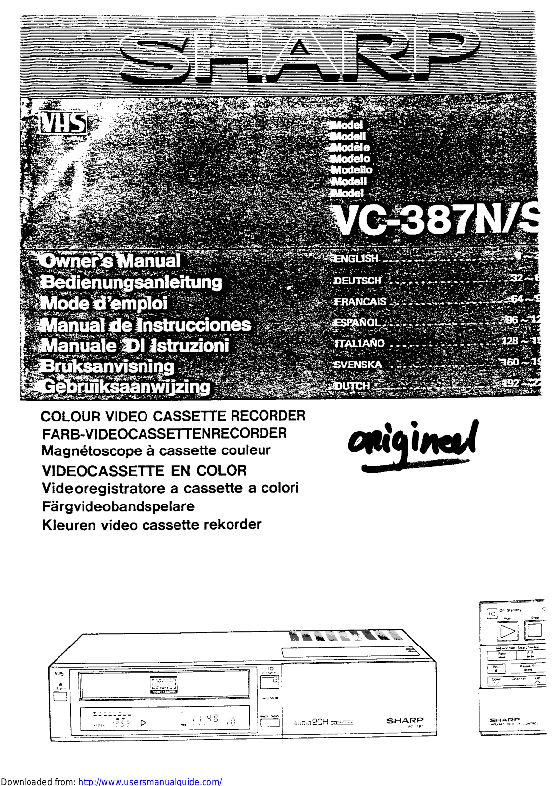 SHARP VC-387N/S User Manual