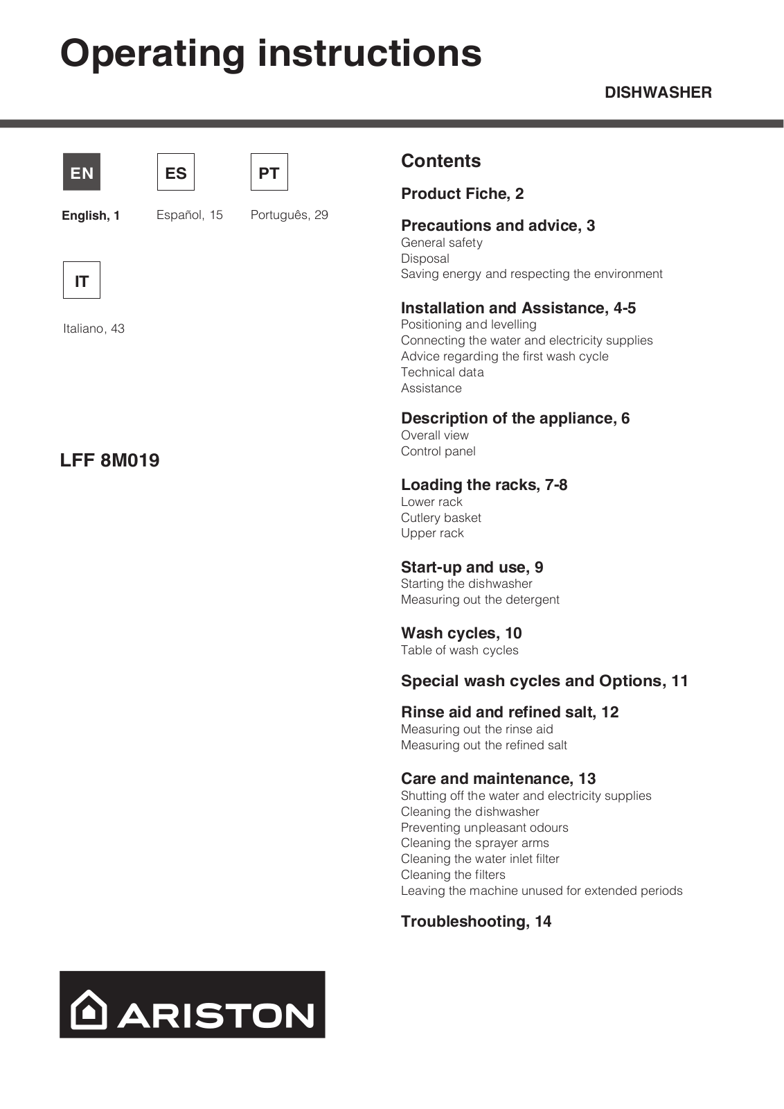 Hotpoint LFF 8M019 X AG User Manual