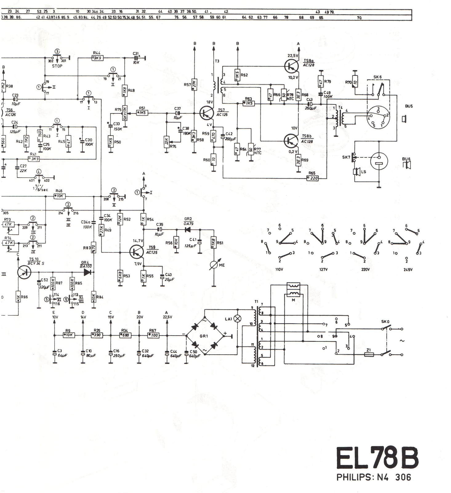 Philips EL78b Schematic