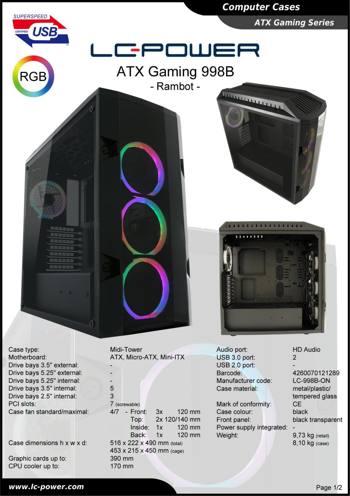 LC-Power LC-998B-ON User Manual