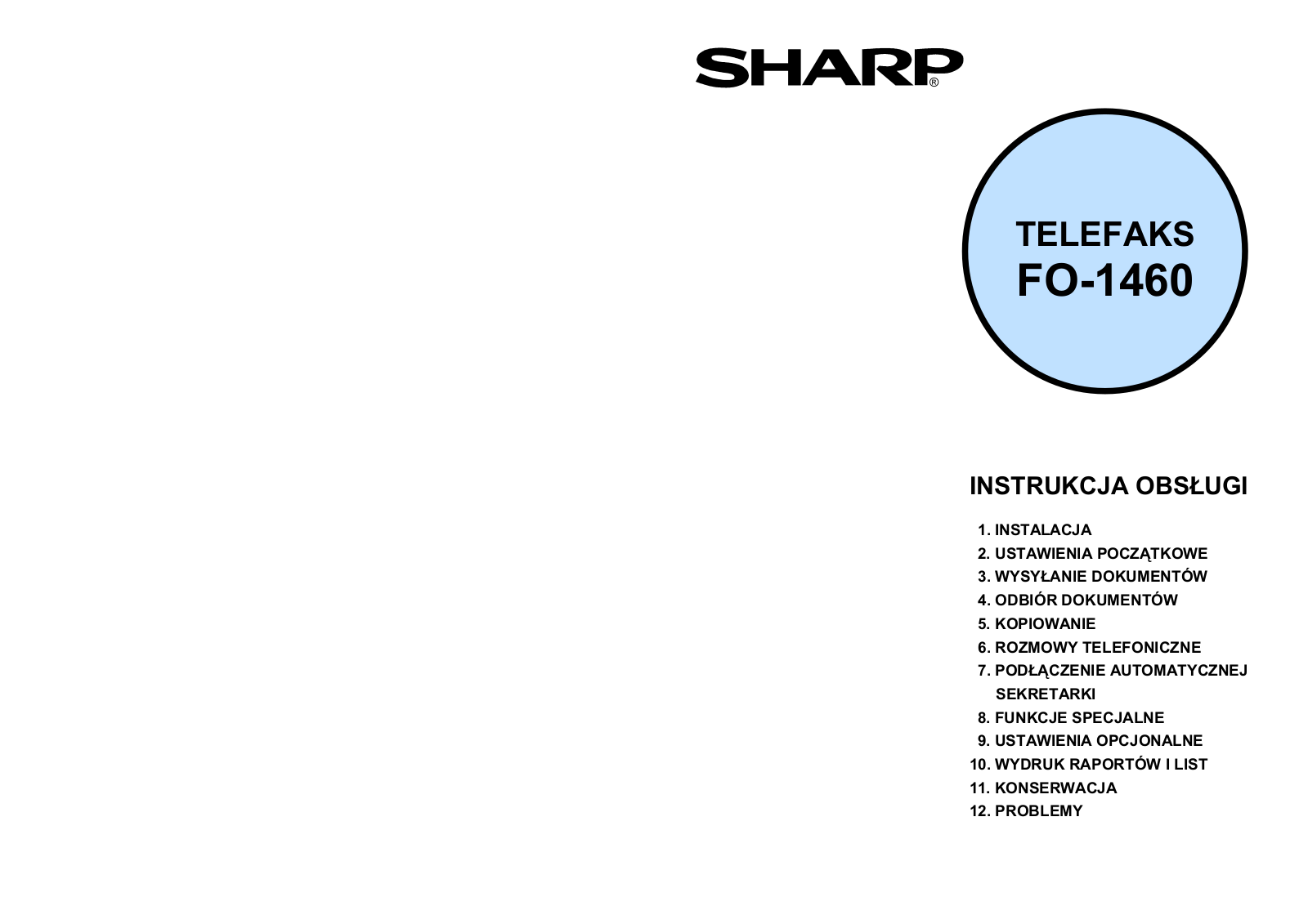 SHARP FO-1460 User Manual