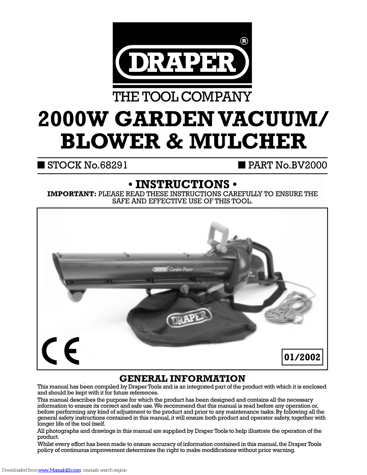 Draper BV2000 Instructions Manual - ManualMachine.com