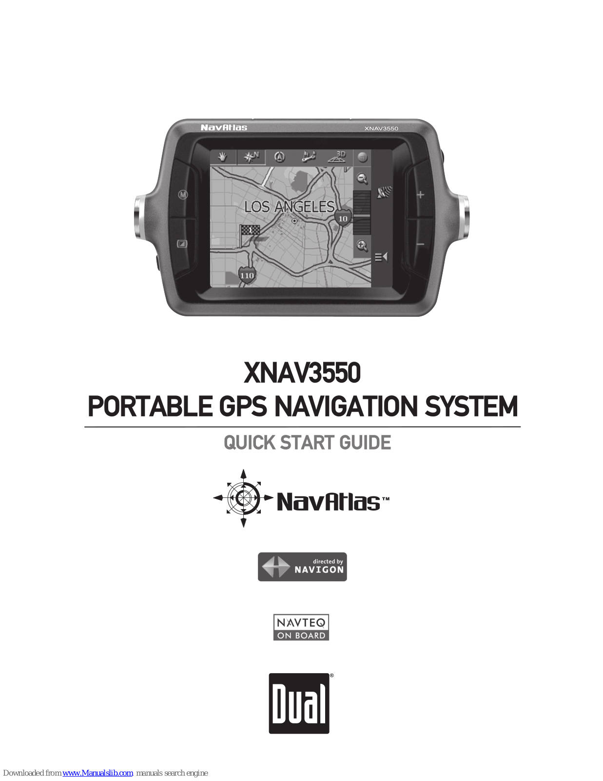 Dual NavAtlas XNAV3550 Quick Start Manual