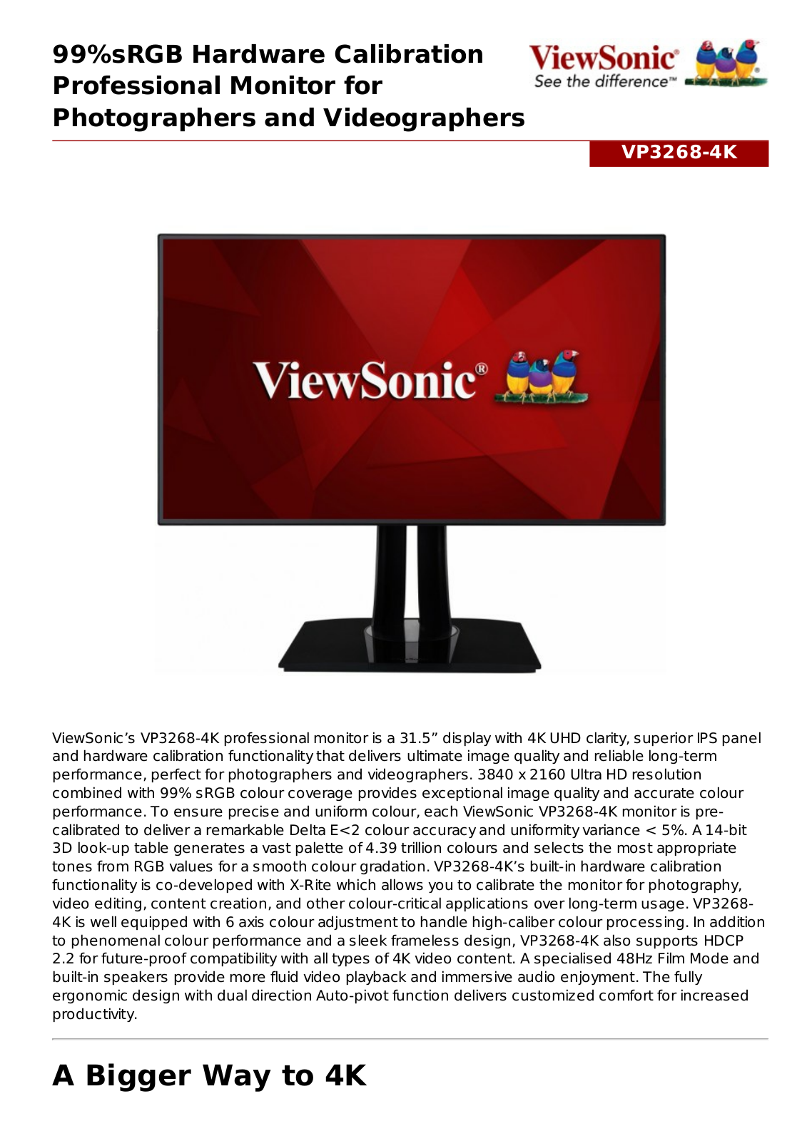 ViewSonic VP3268-4K User Manual