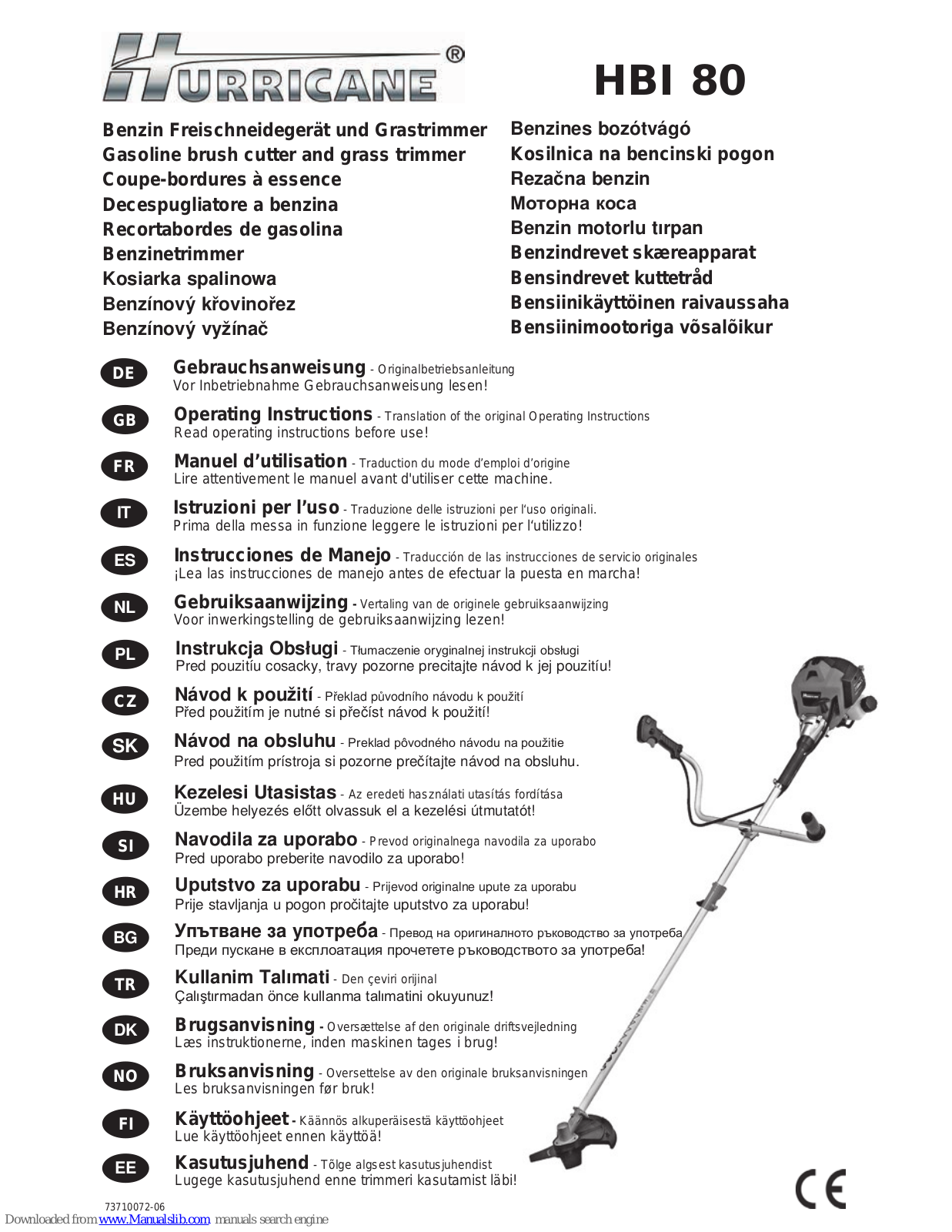 Hurricane HBI 80 Operating Instructions Manual