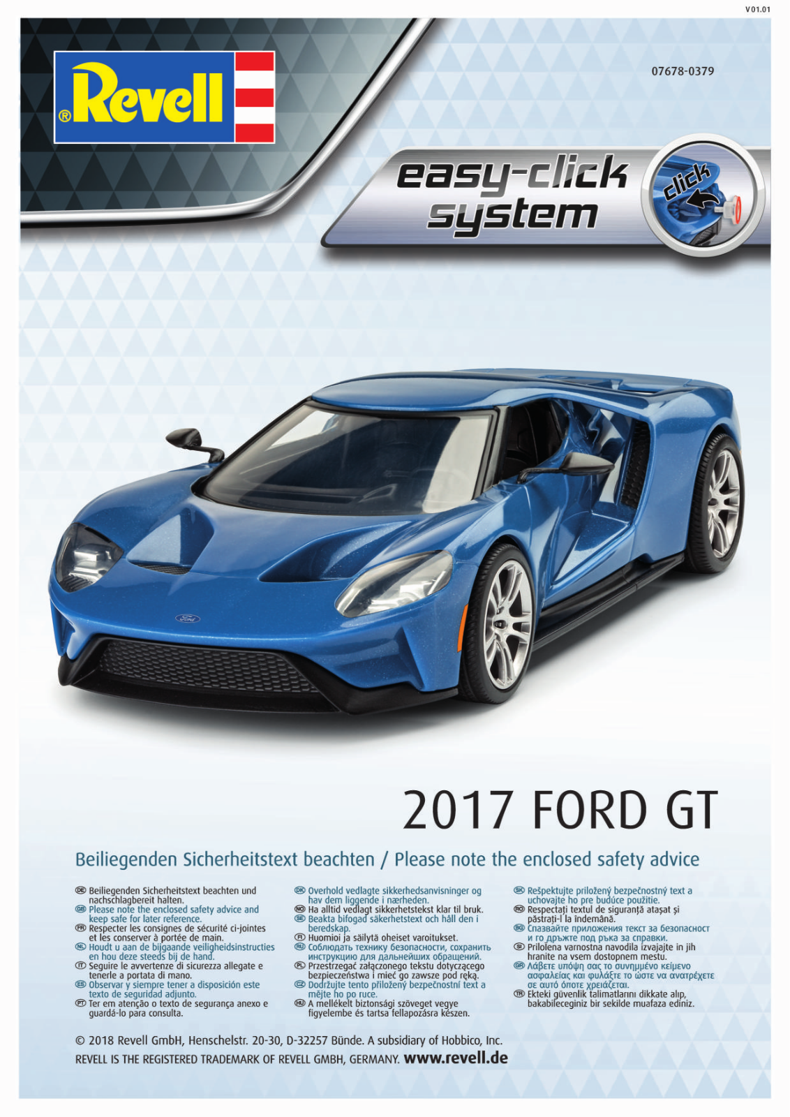 Revell Ford GT 2017 operation manual