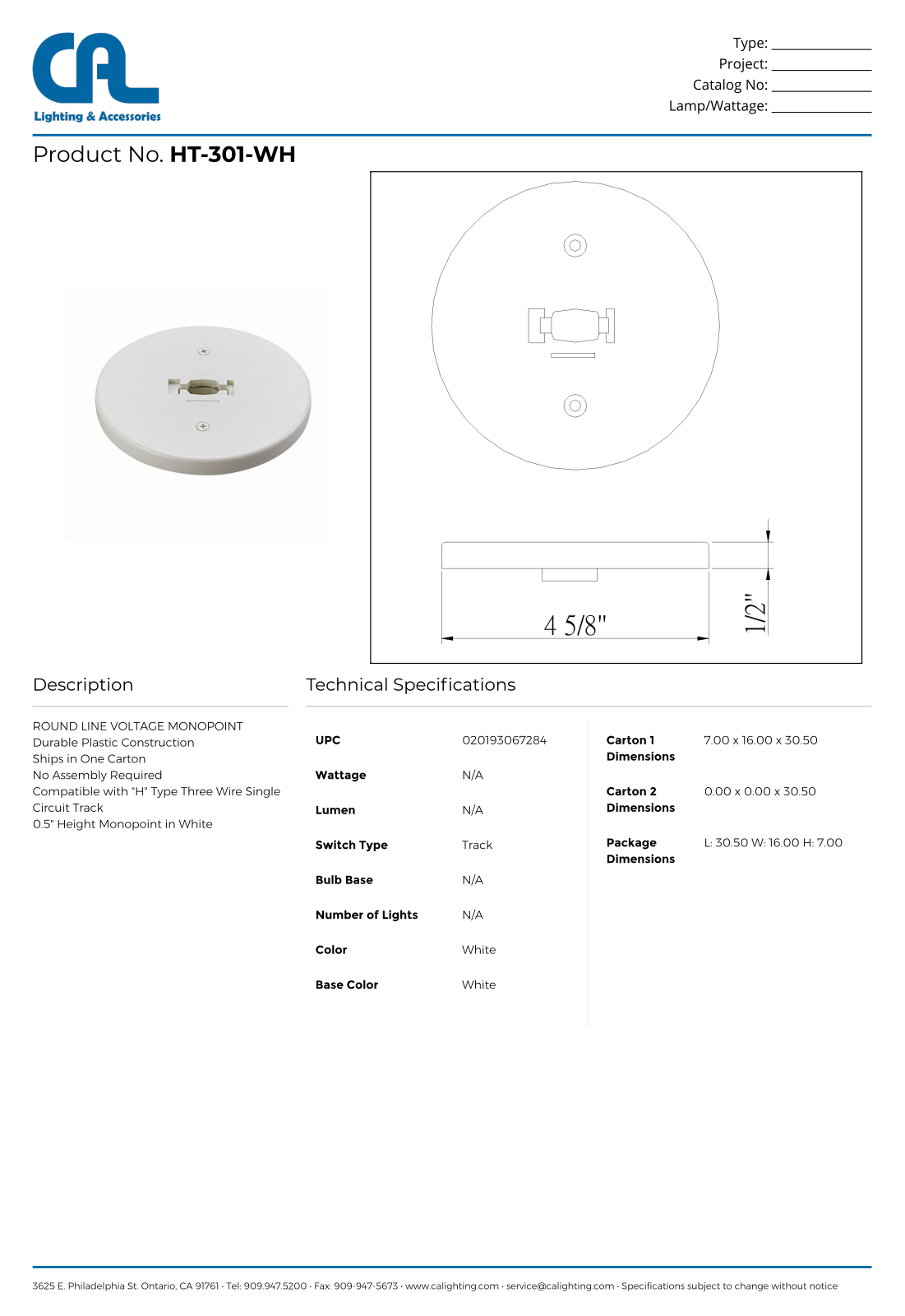 Cal Lighting CG10690 Specifications - ManualMachine.com