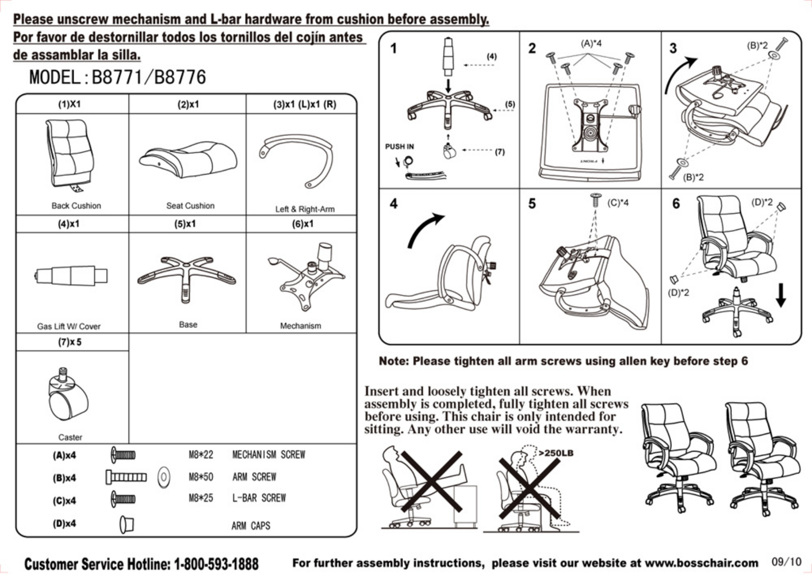 Boss B8776PBN Assembly Guide