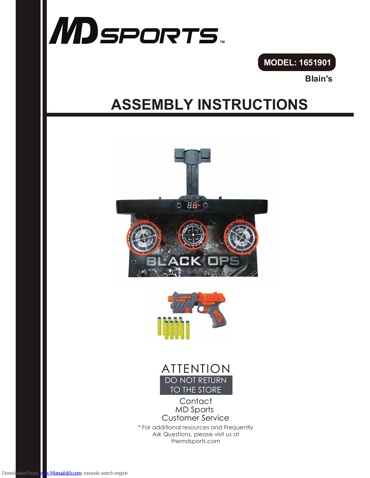 MD SPORTS 1651901 Instructions Manual