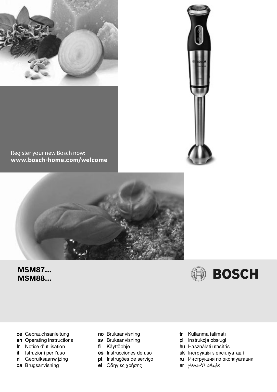 Bosch MaxoMixx MSM88110 User manual