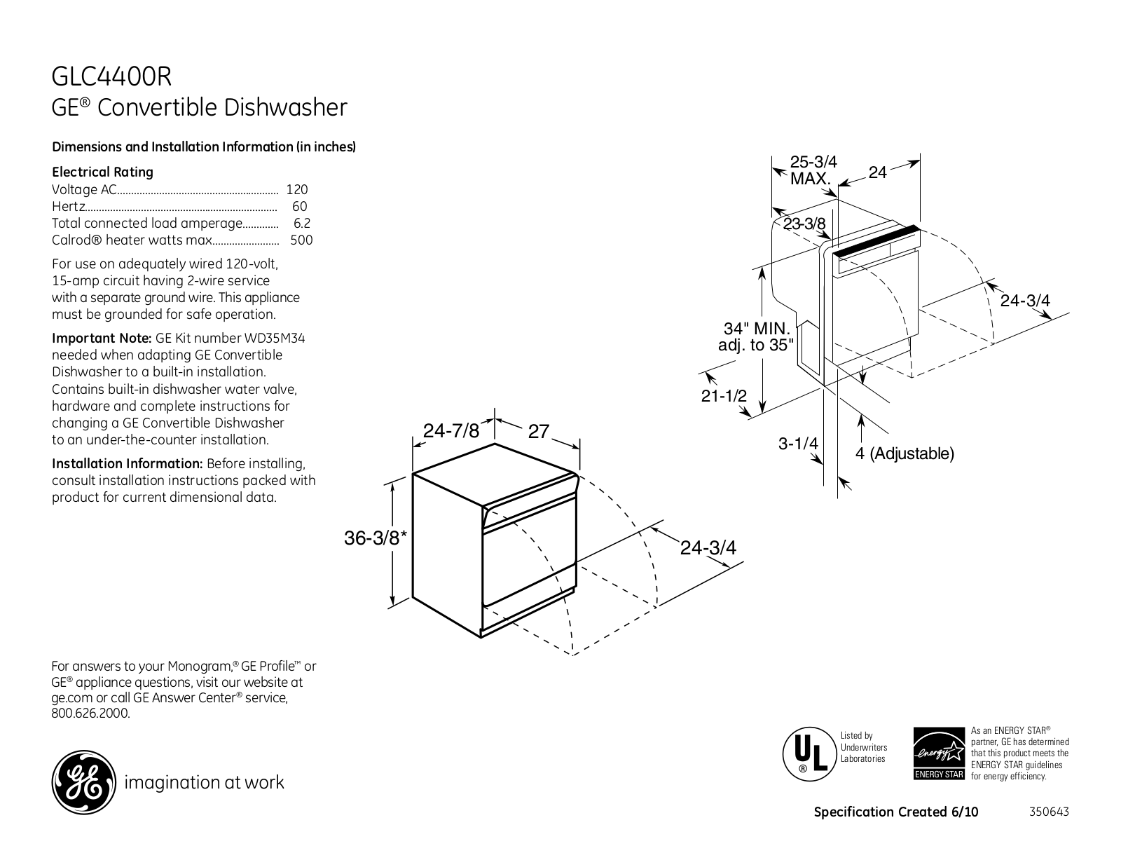 General Electric GLC4400RBB User Manual