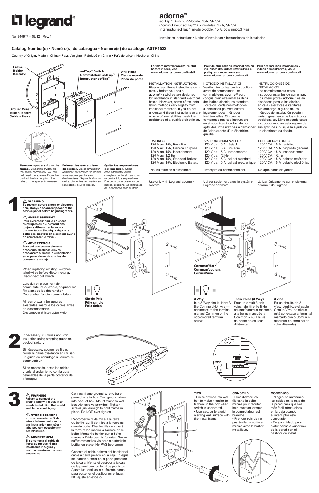 Legrand KBHP1365 Installation & Assembly - ManualMachine.com