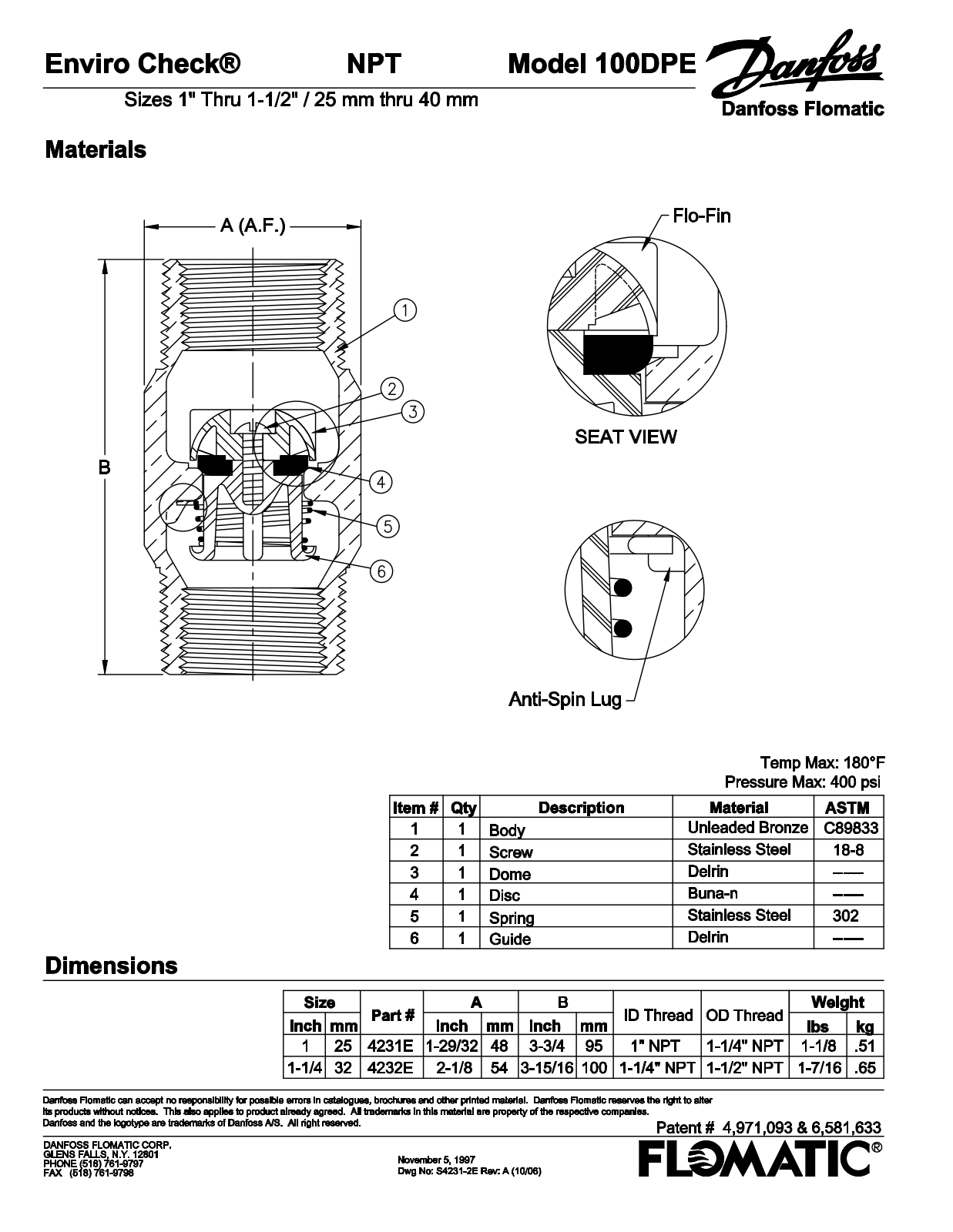 Flomatic 100DFE User Manual