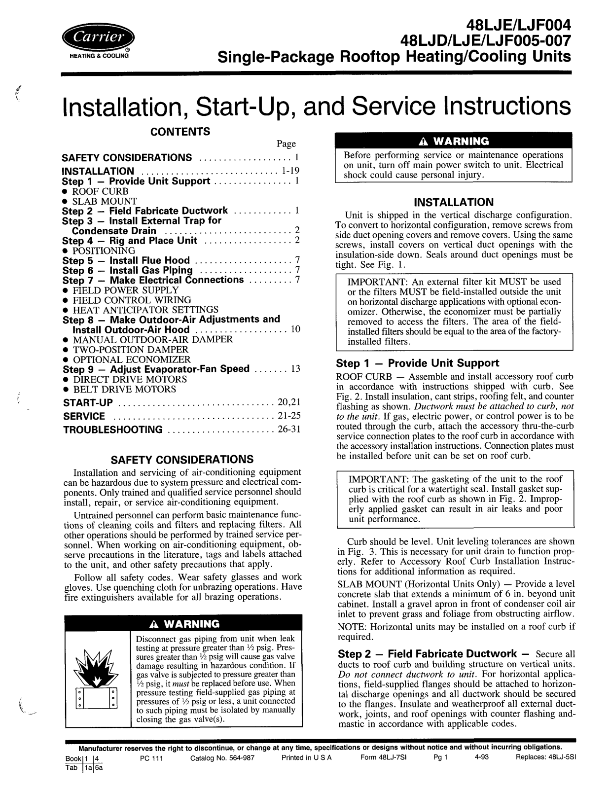 Carrier 48LJE, LJE, LJF004 User Manual