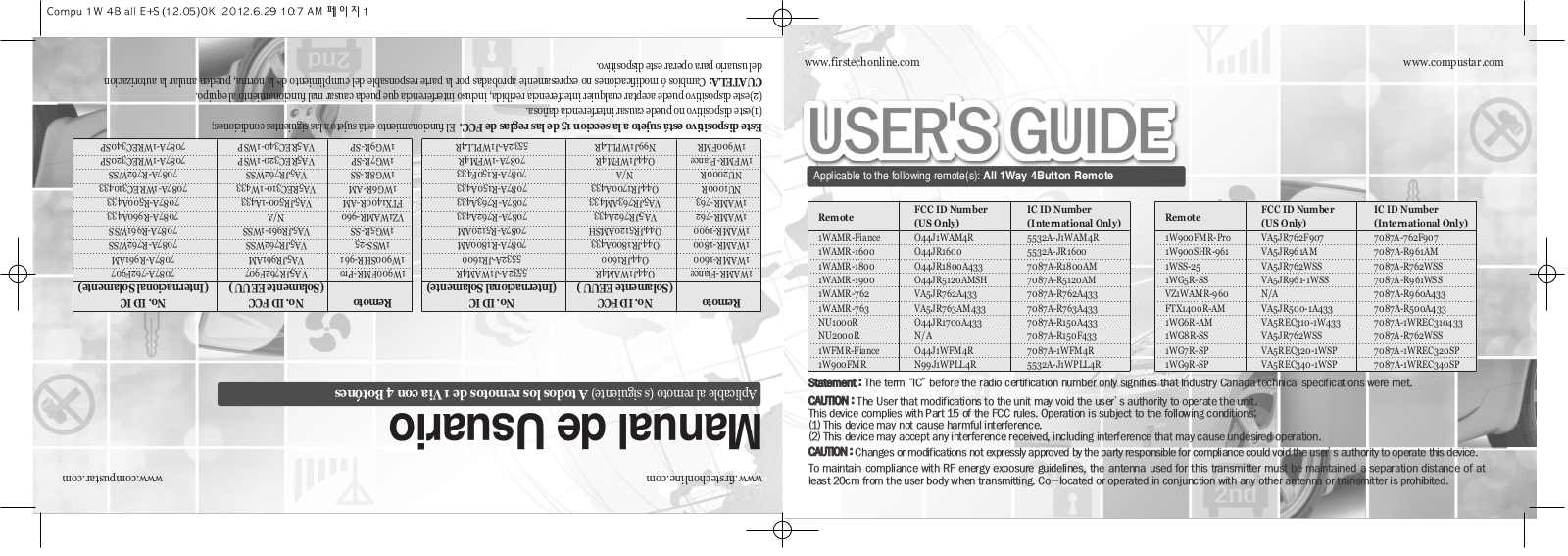 SEGI REC310 1W433, REC320 1WSP Users manual