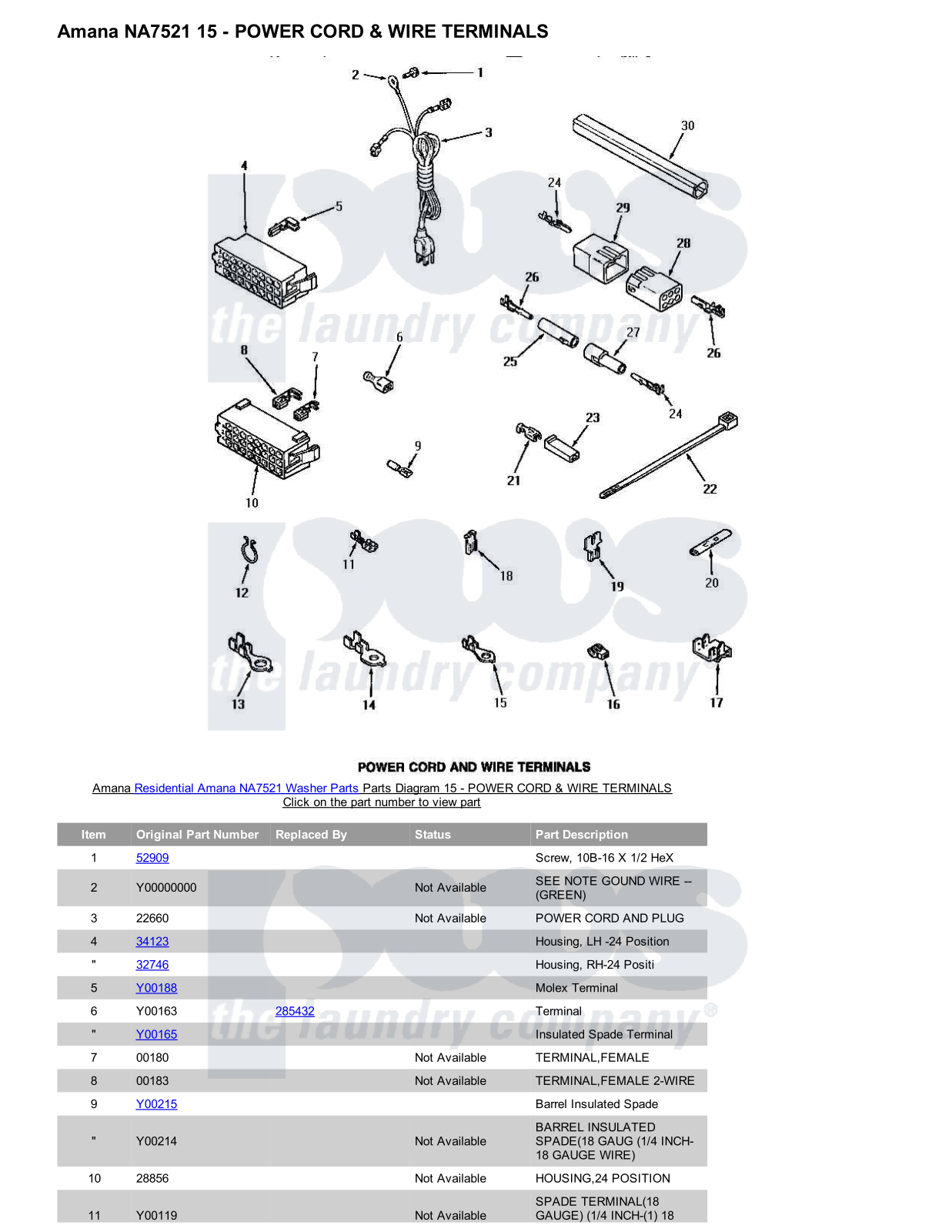 Amana NA7521 Parts Diagram