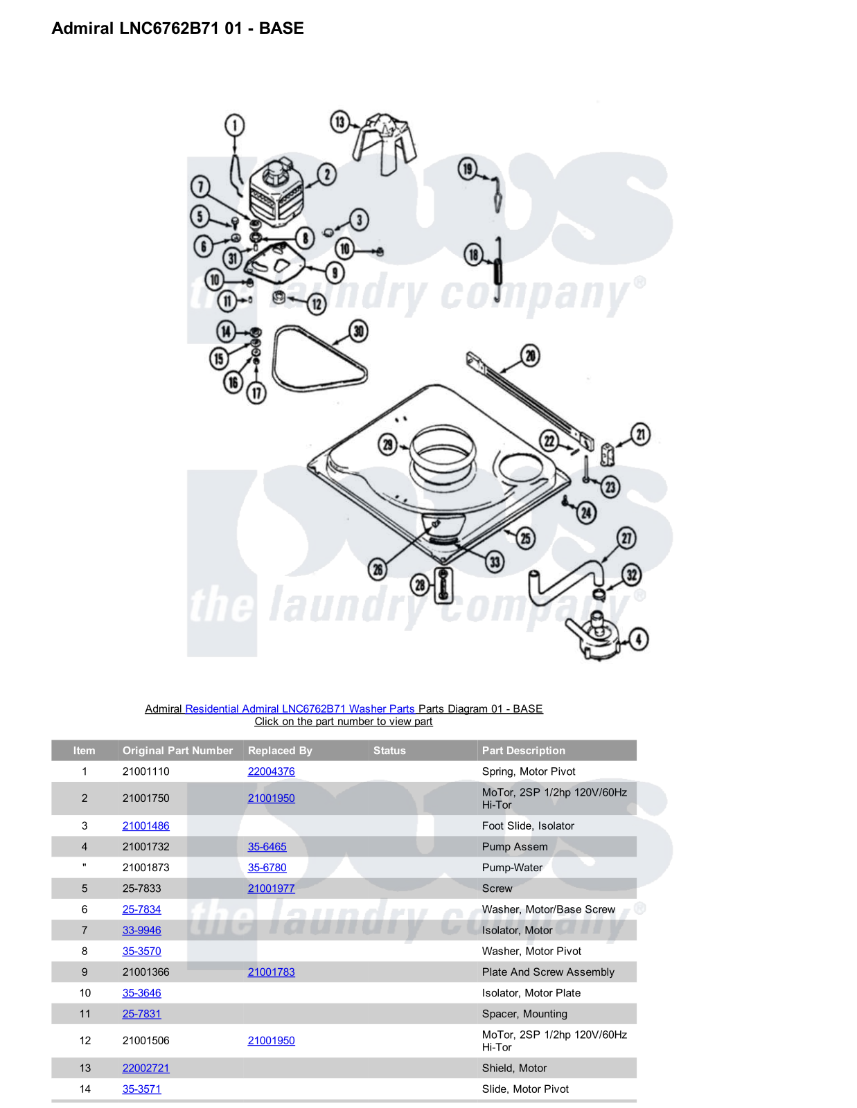 Admiral LNC6762B71 Parts Diagram