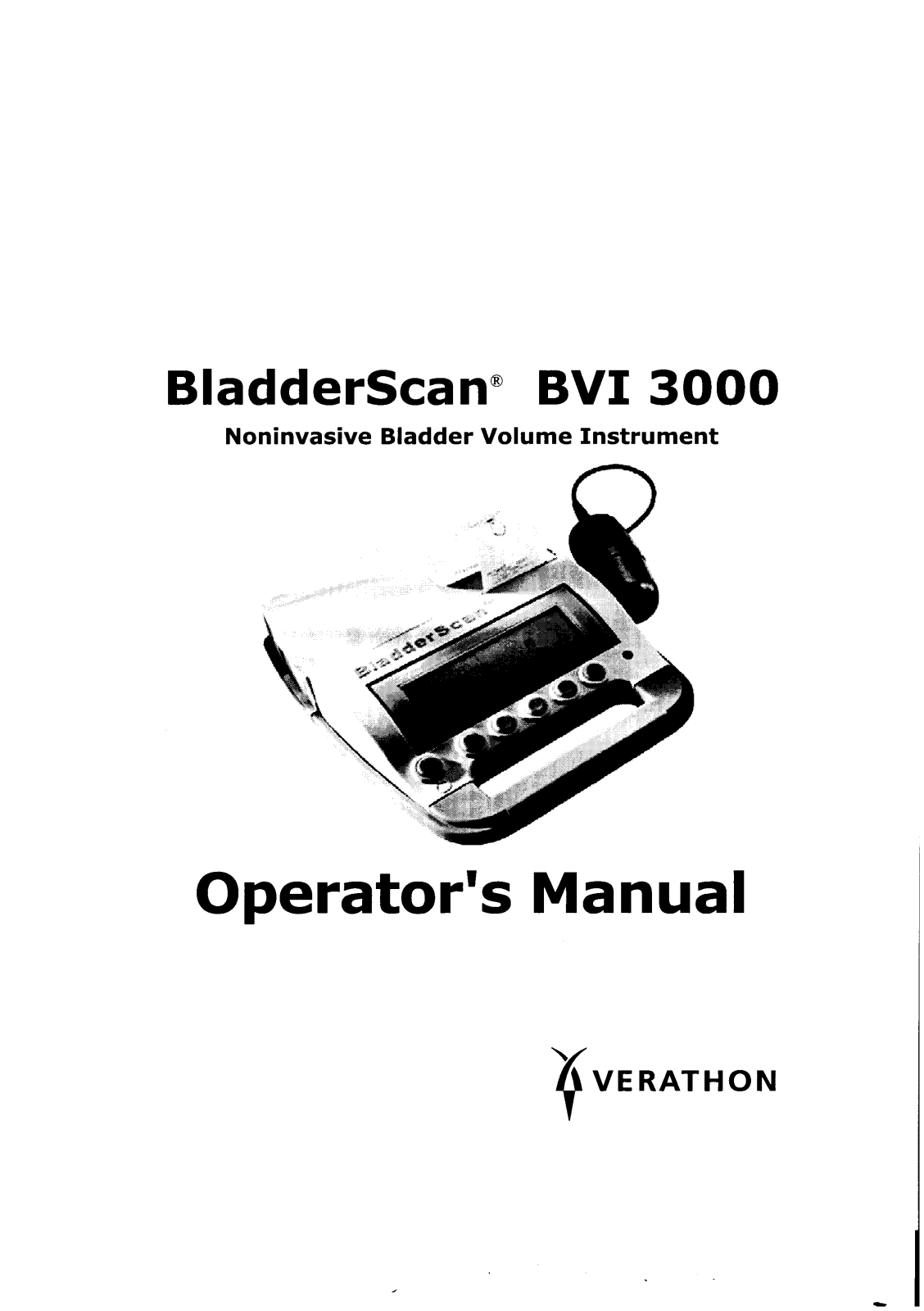 Verathon Bladderscan BVI 3000 User manual