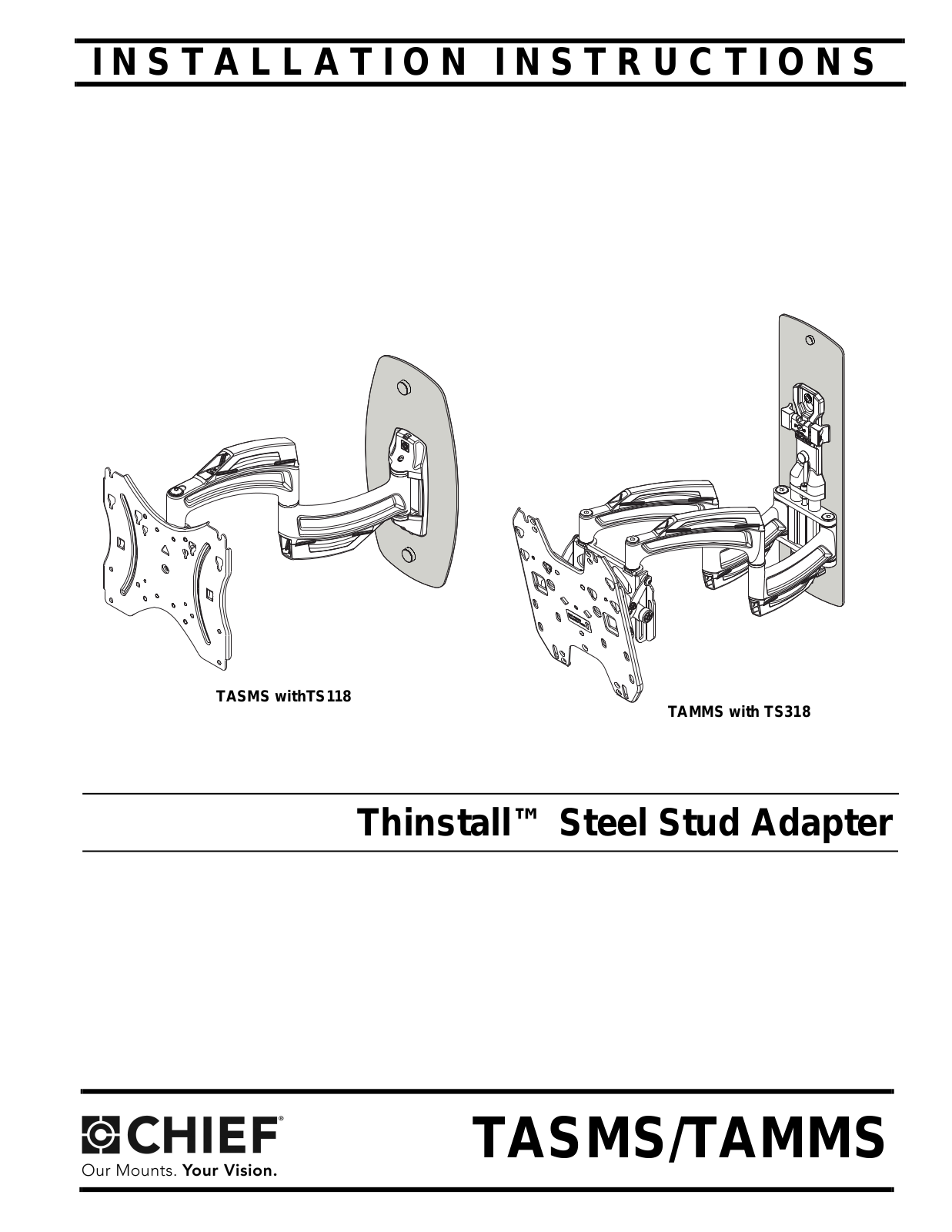 CHIEF Thinstall TASMS, Thinstall TAMMS Installation Instructions Manual