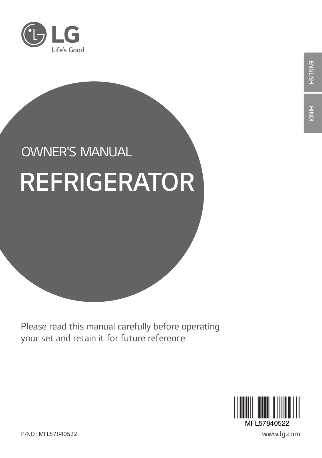 LG GL-T302RPOY Owner’s Manual