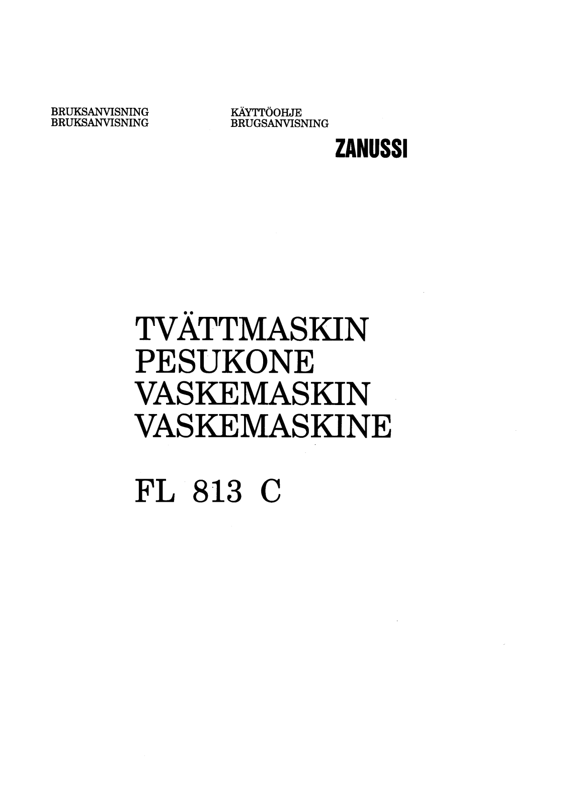 Zanussi FL813C User Manual