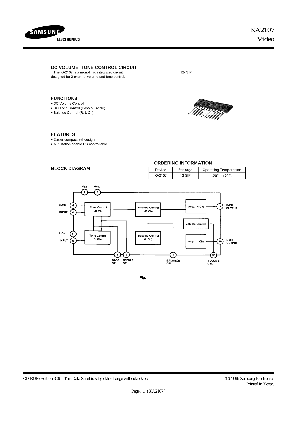 Samsung KA2107 Datasheet